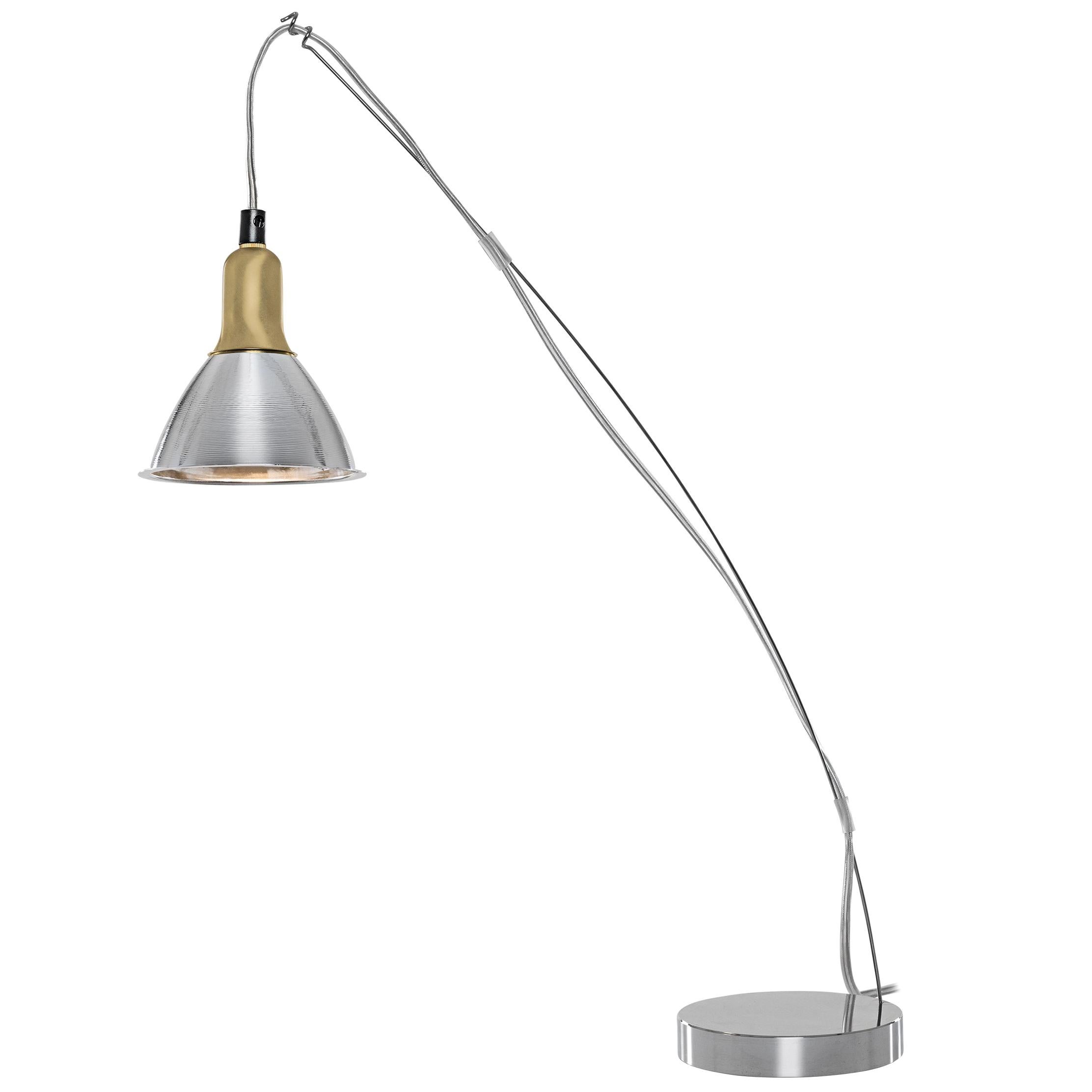 "Grasl" Table Lamp in Anodized Aluminum and Brass by Jan Roth For Sale