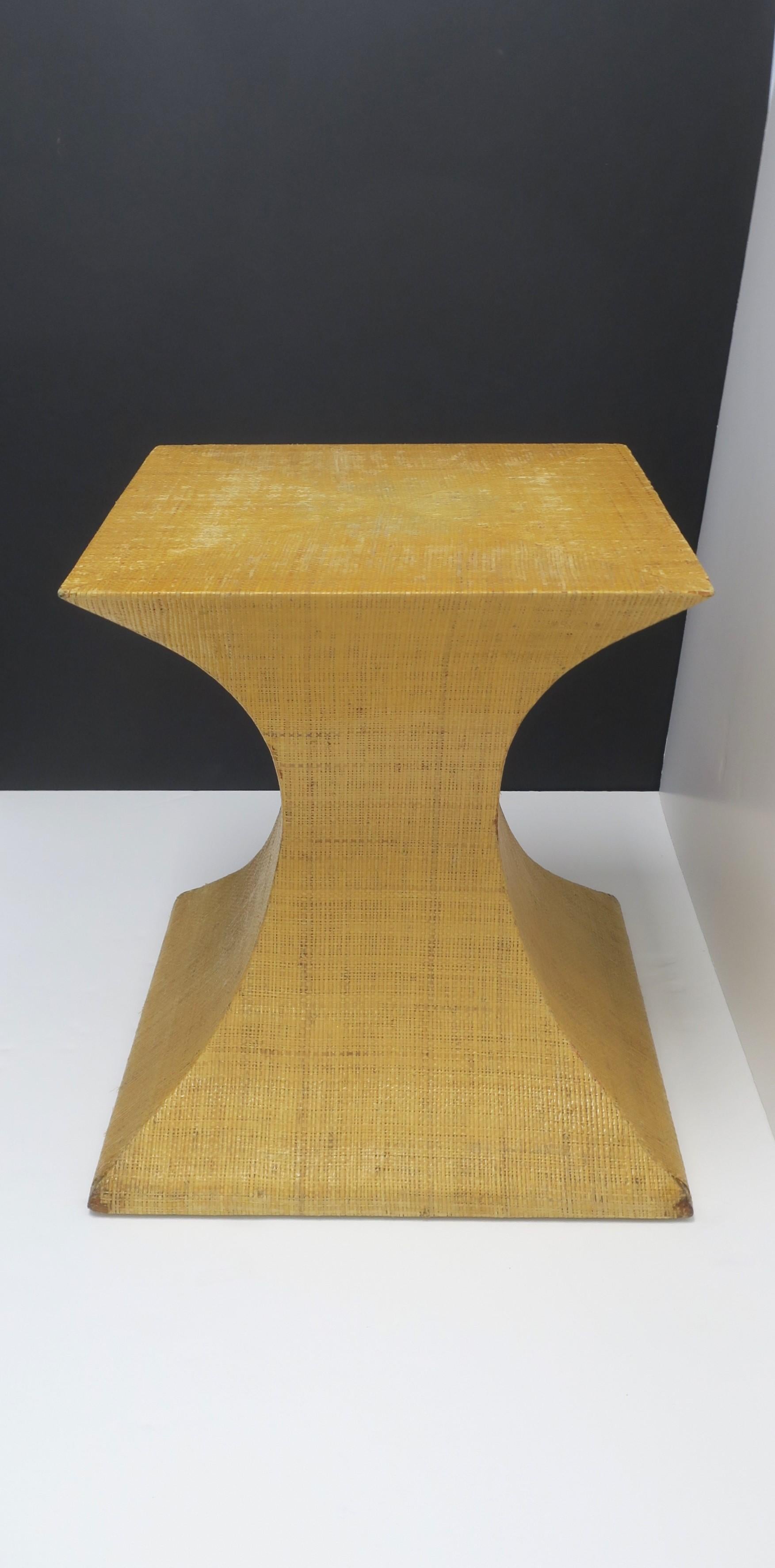 Grasscloth Pedestal Table For Sale 4