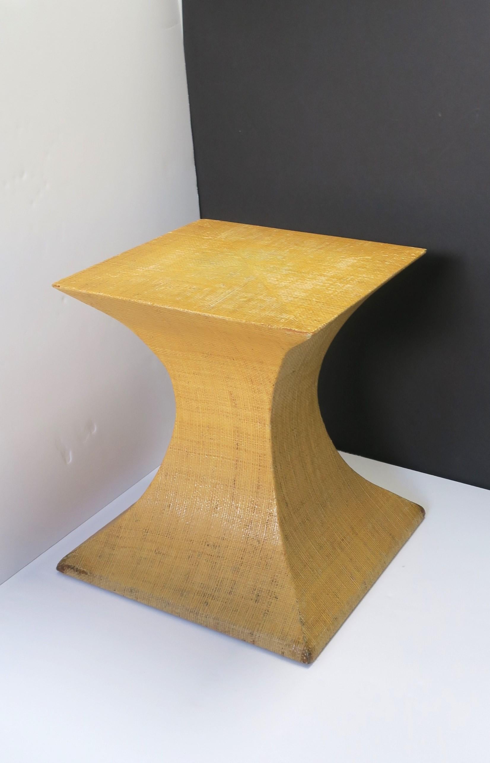 Grasscloth Pedestal Table For Sale 6