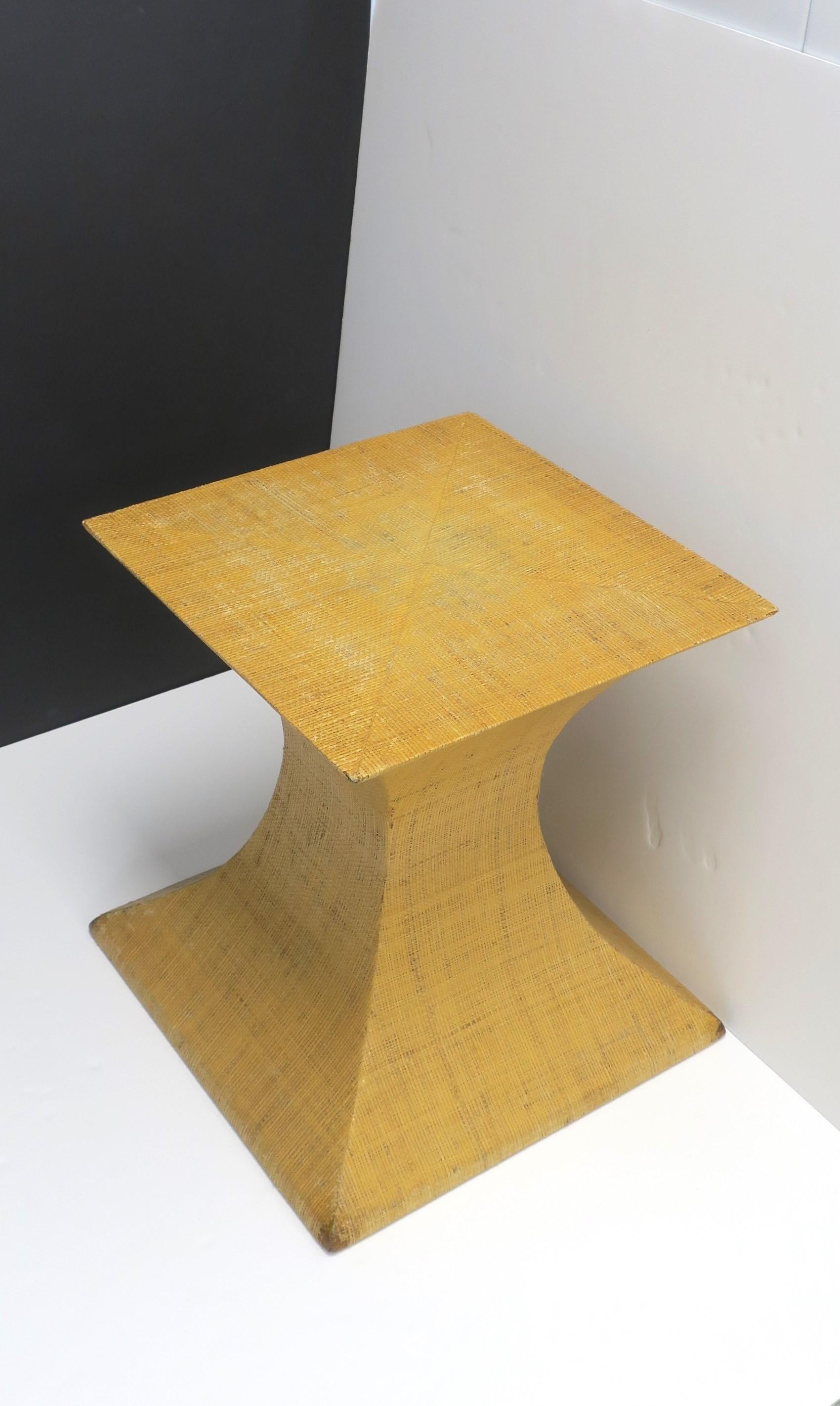 Grasscloth Pedestal Table For Sale 3