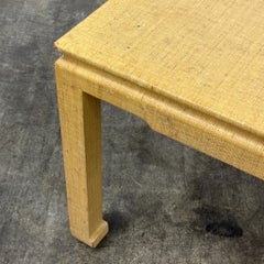 Grasscloth Parsons Style Dining Table