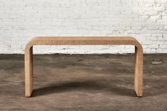 Grasscloth Waterfall Console Table, 1970