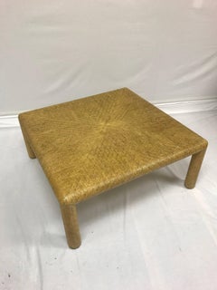 Grasscloth Wrapped Coffee Table, 20th Century