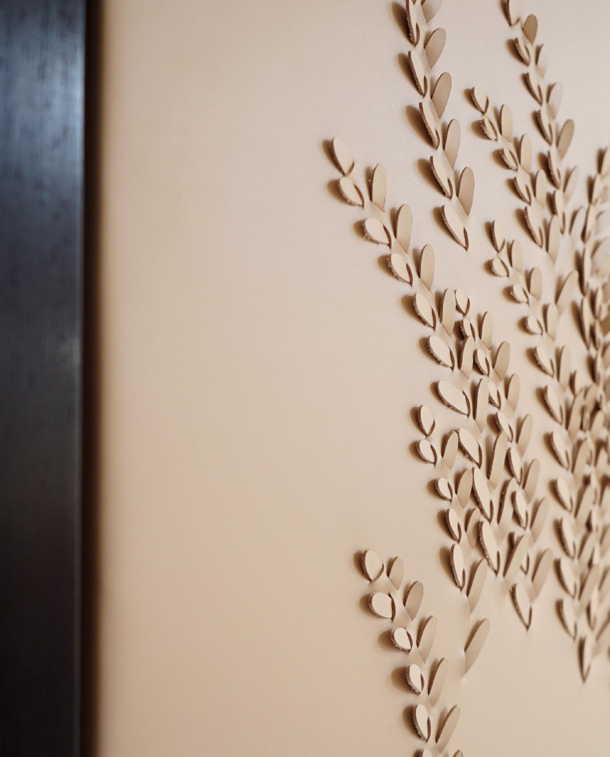 British Grasses: A Piece of 3D Sculptural Putty Leather Wall Art For Sale