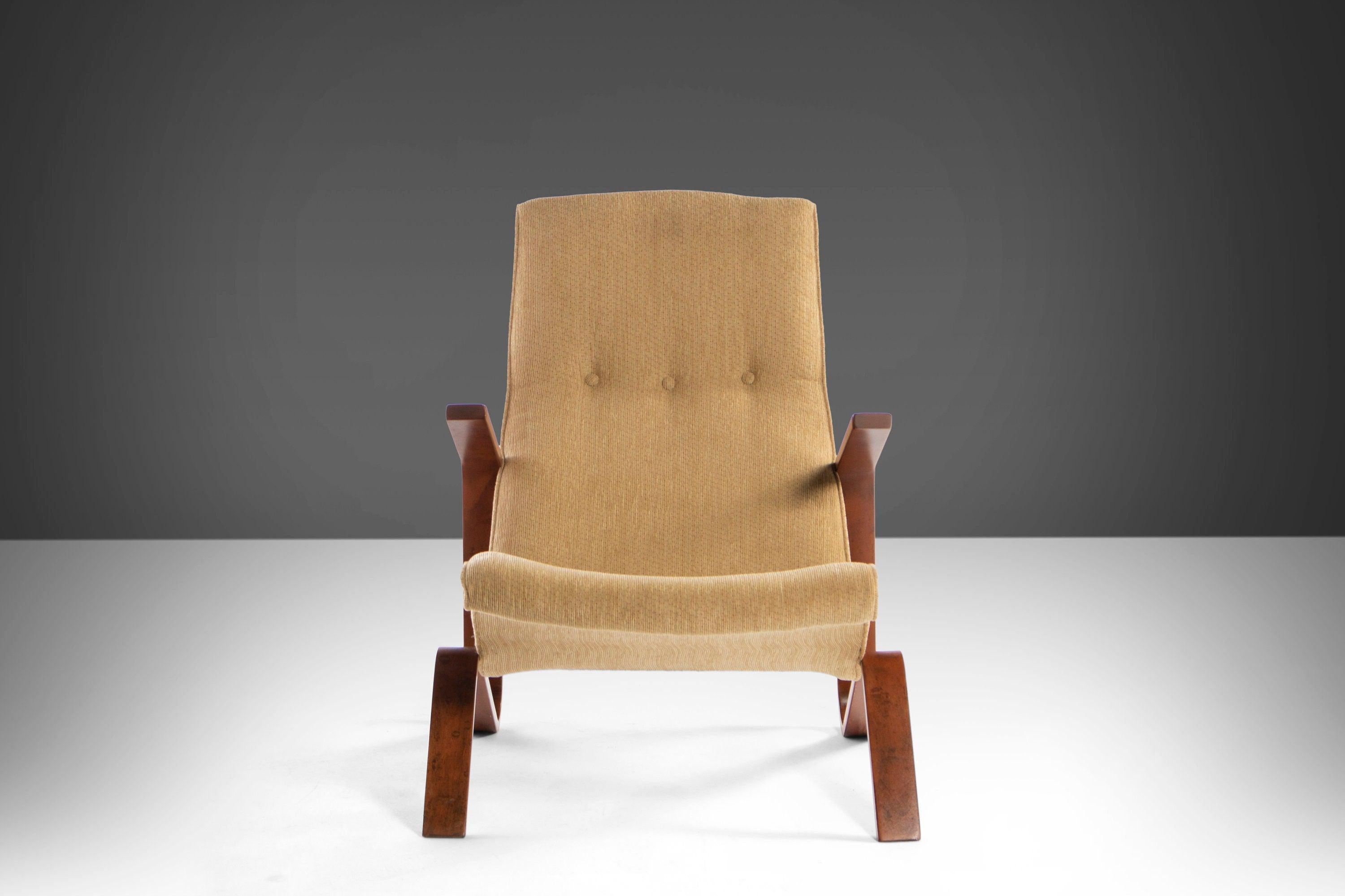 Mid-Century Modern Grasshopper Chair and Ottoman Attributed to Eero Saarinen for Knoll, USA