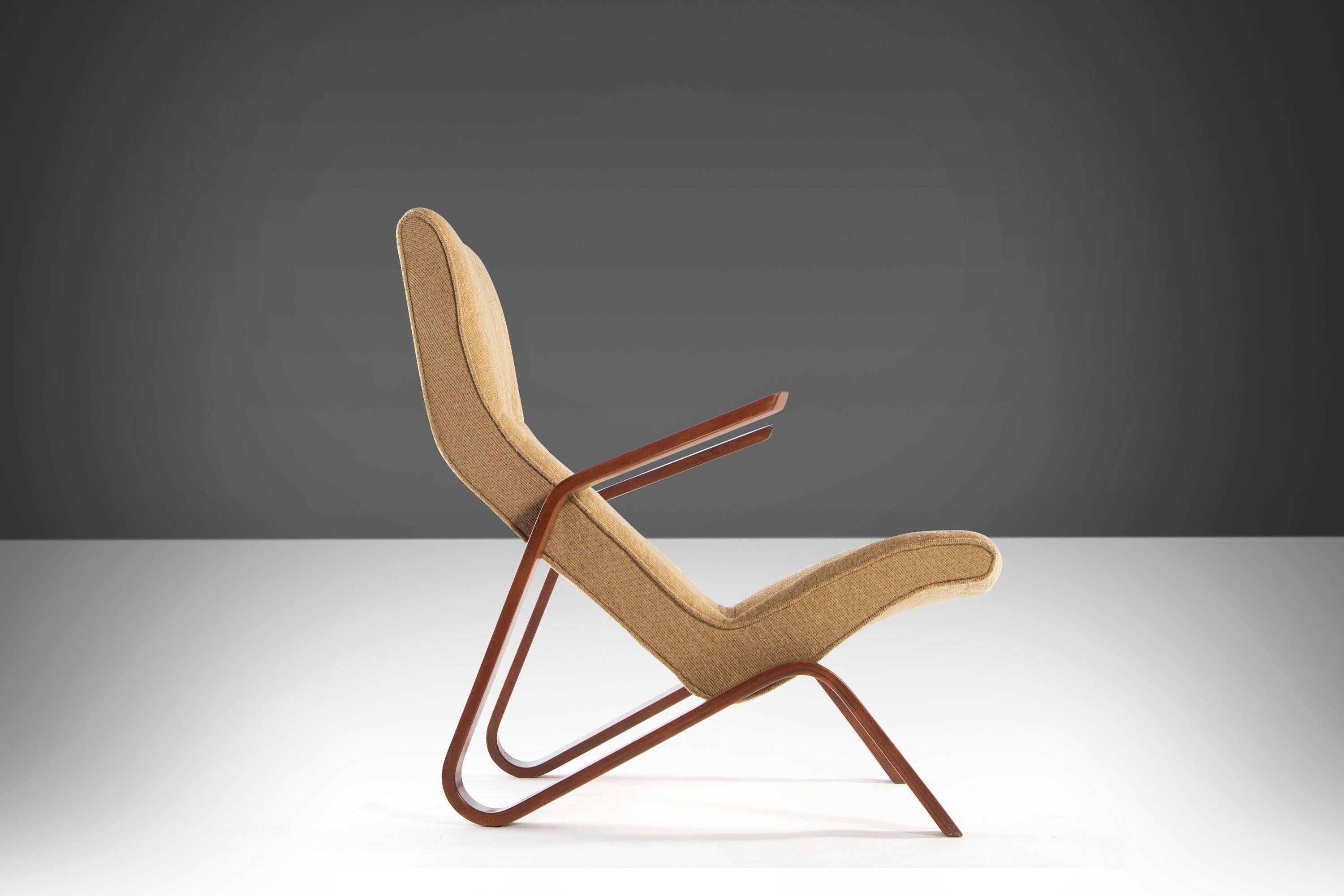 Grasshopper Chair and Ottoman Attributed to Eero Saarinen for Knoll, USA In Good Condition In Deland, FL