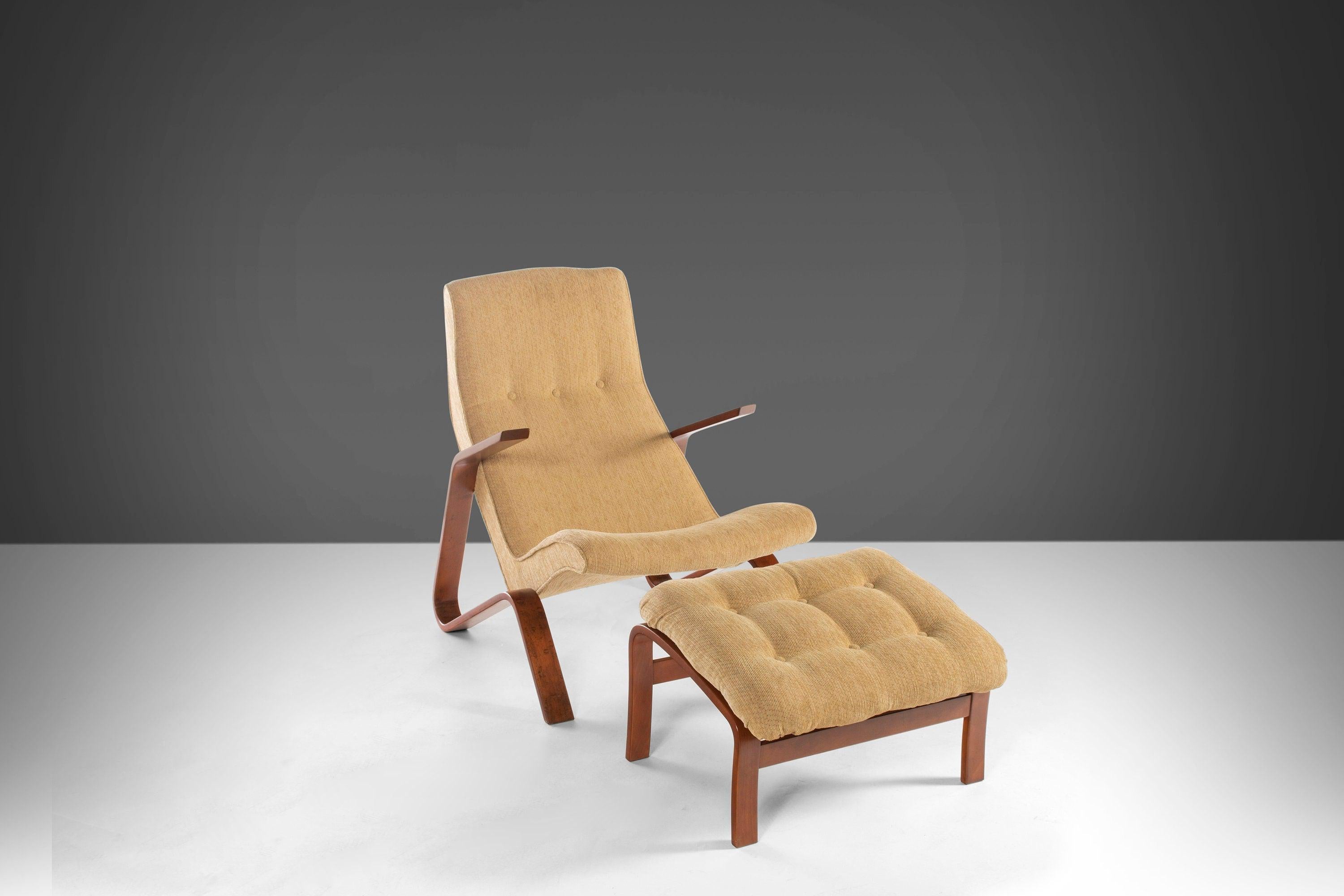 Late 20th Century Grasshopper Chair and Ottoman Attributed to Eero Saarinen for Knoll, USA