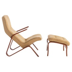 Grasshopper-Stuhl und Ottomane, Eero Saarinen für Knoll zugeschrieben, USA