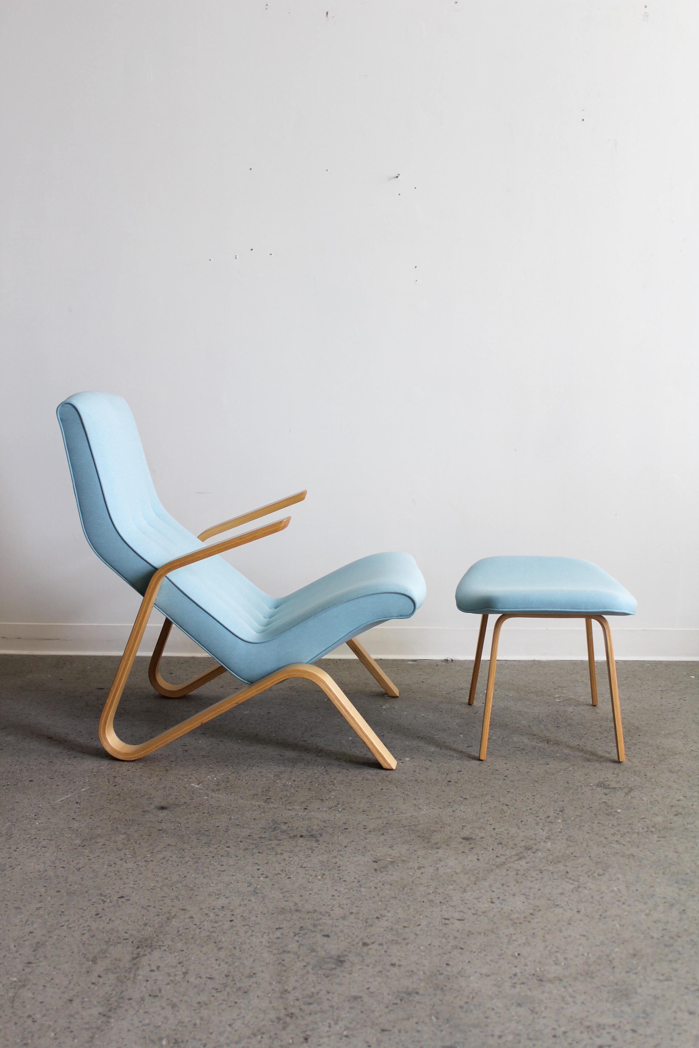 American Grasshopper Chair and Ottoman by Eero Saarinen for Modernica For Sale