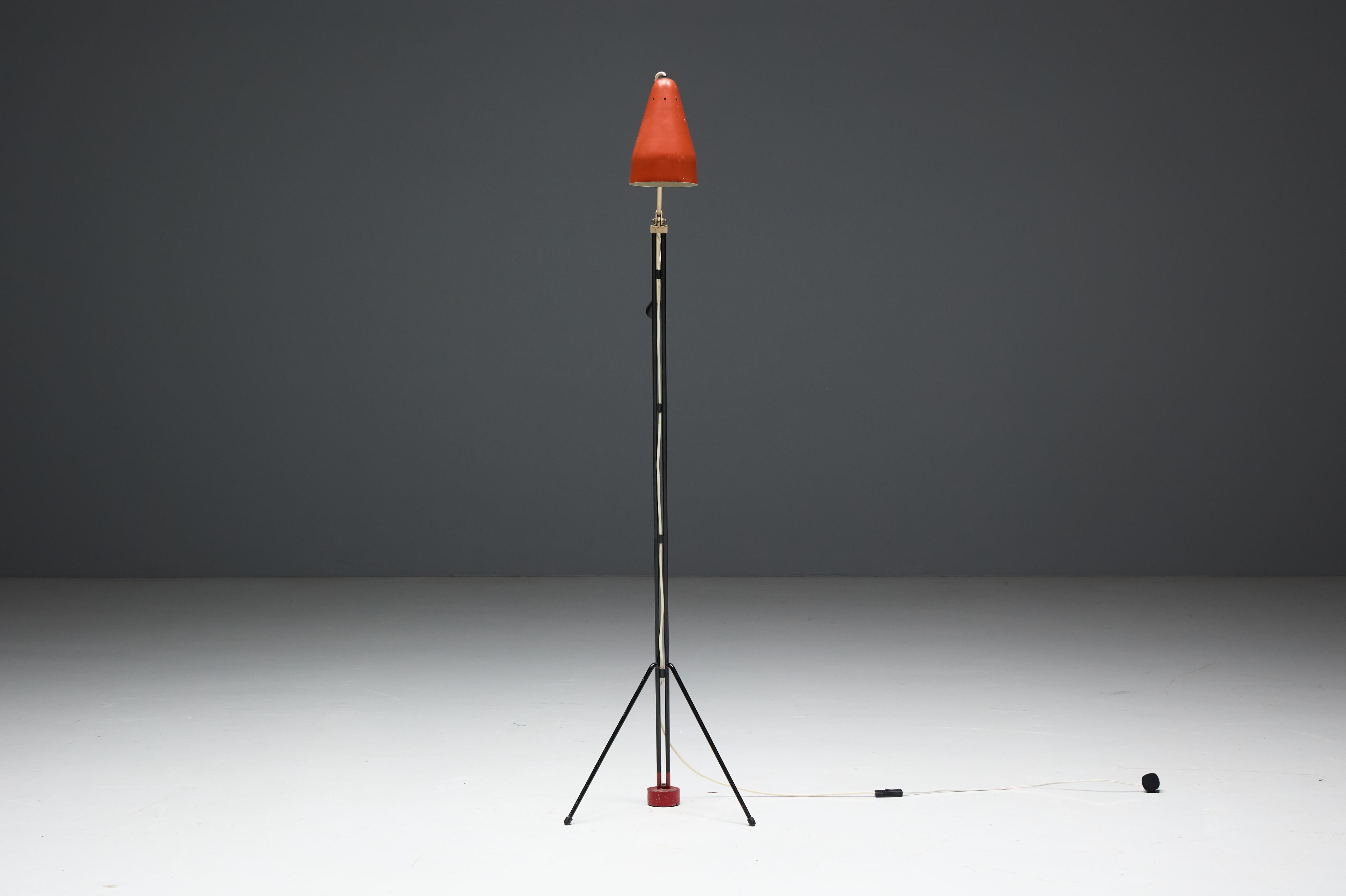 Grasshopper Floor Lamp ‘6320’ by Wim Rietveld for Gispen, Netherlands, 1950s For Sale 9