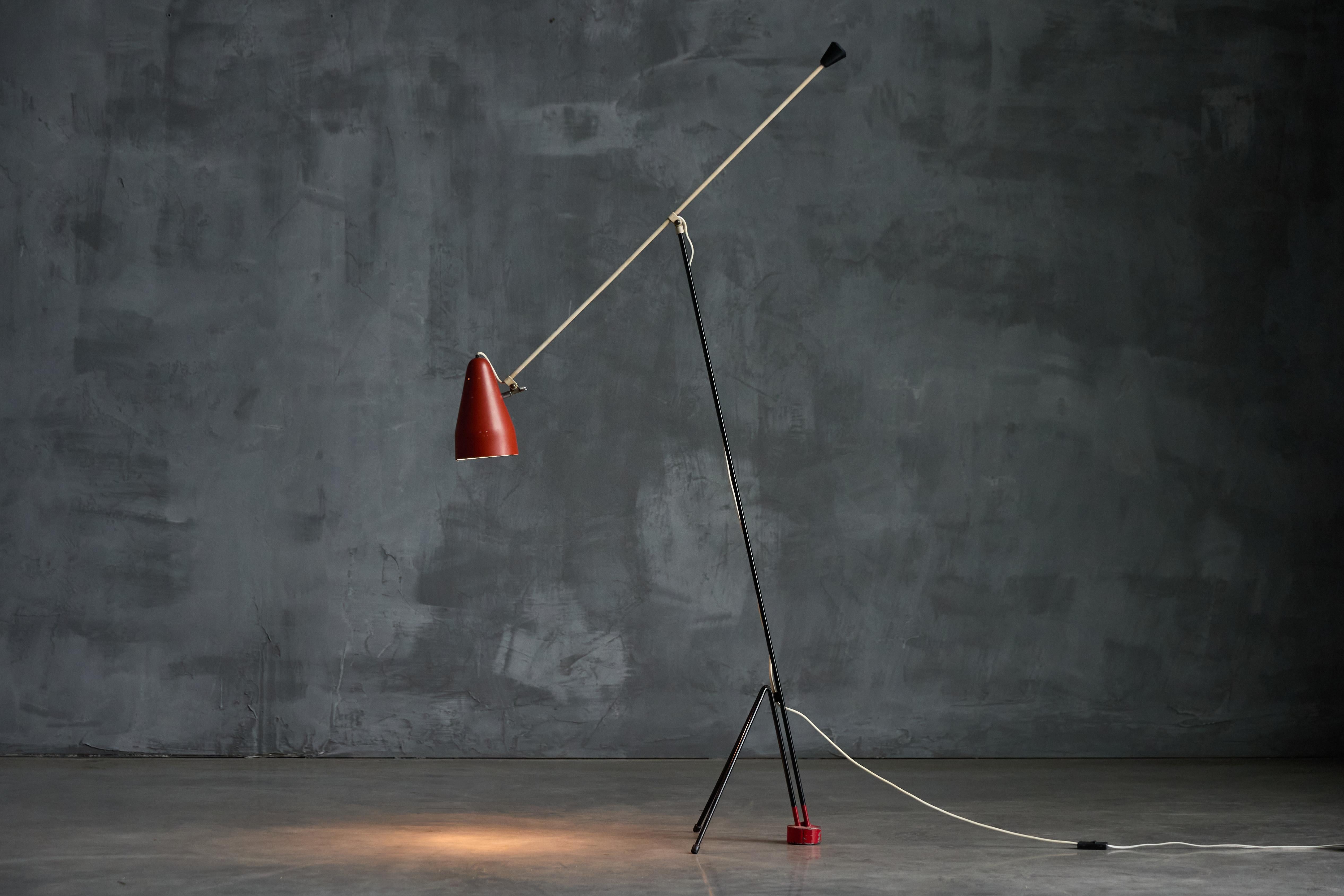 Grasshopper Floor Lamp ‘6320’ by Wim Rietveld for Gispen, Netherlands, 1950s For Sale 1