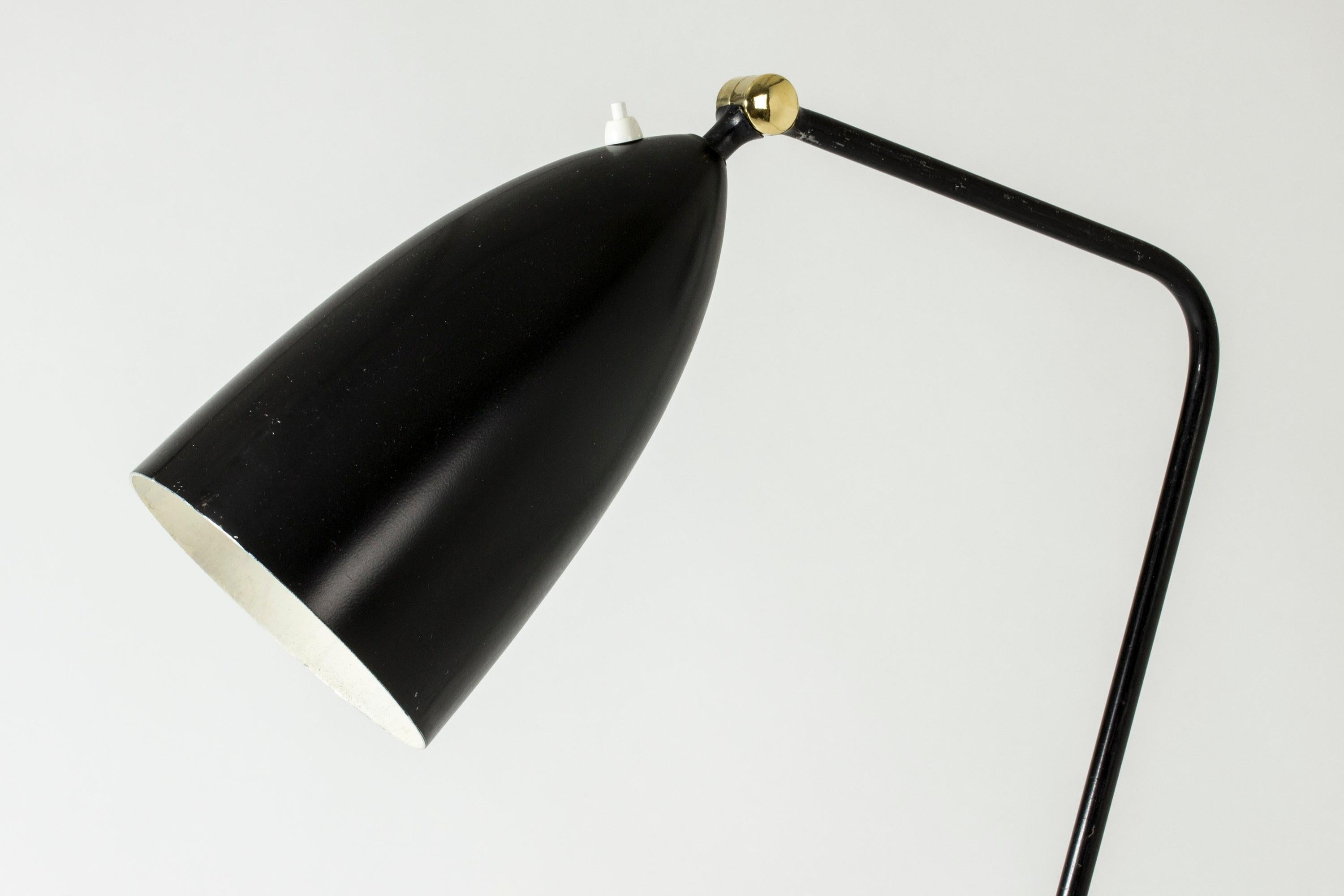 “Grasshopper” floor lamp by Greta Magnusson-Grossman. Made from lacquered metal with amazing lines and proportions. Original black lacquer.
