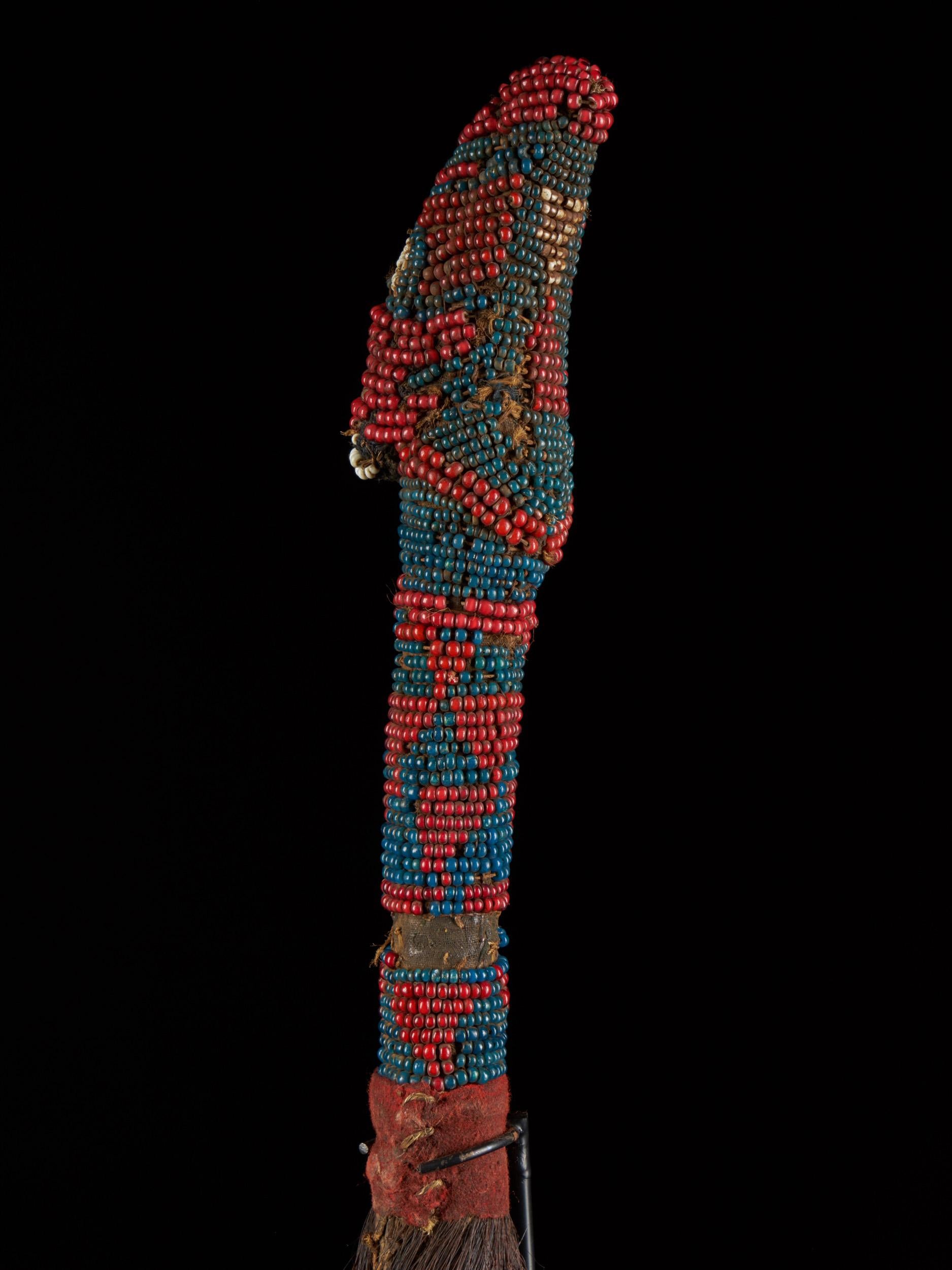 Glass Grassland People, Cameroon, Beaded Throwing Flywhisk