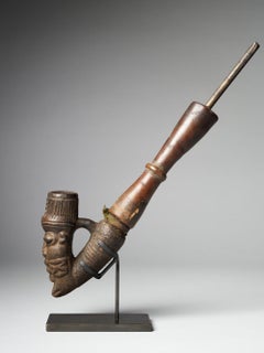 Grassland People, Cameroon, Figural Clay Tobacco Pipe