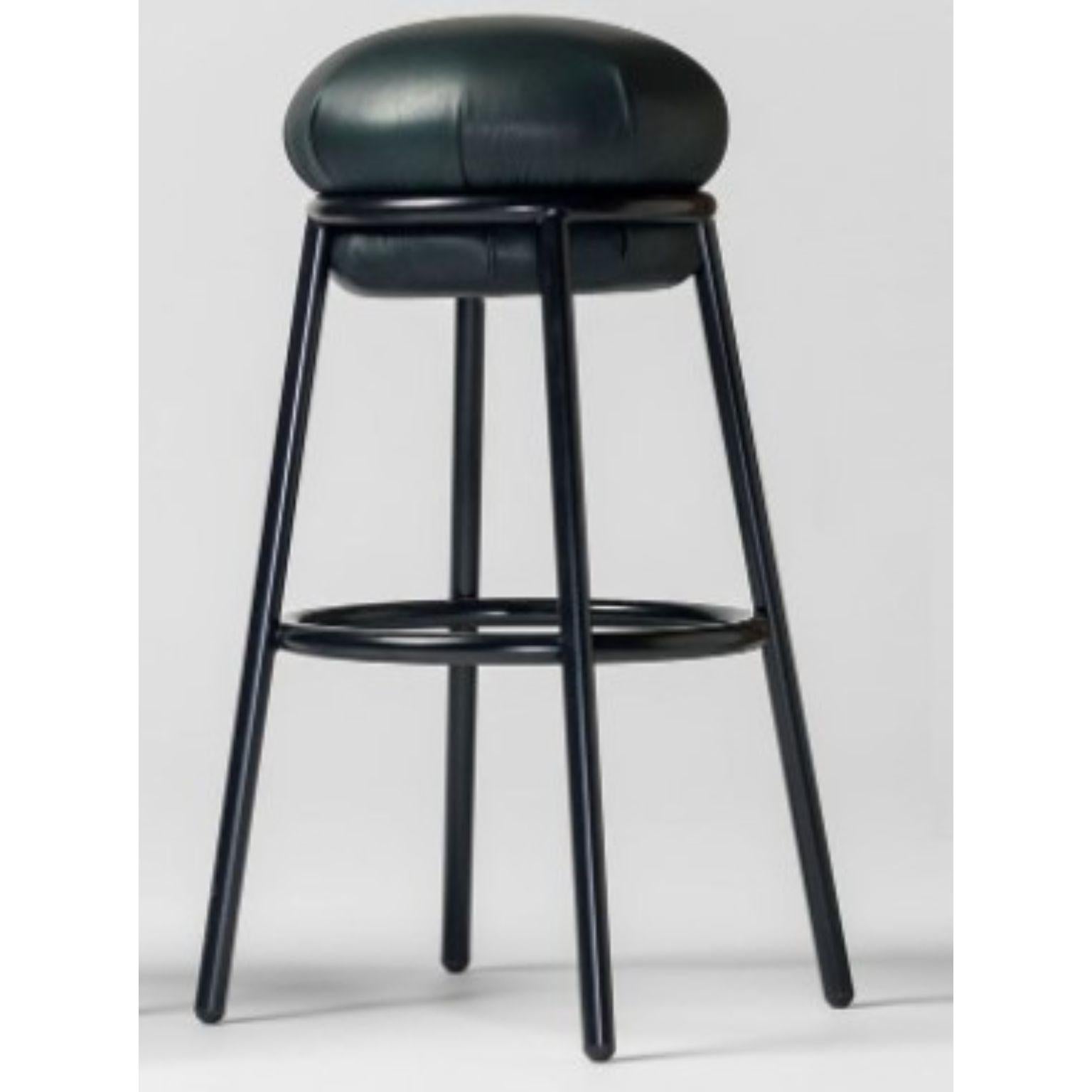 Grasso all black stool by Stephen Burks.
Dimensions: diameter 39 x height 80 cm.
Materials: Tubular steel frame (25mm) stool upholstered in different materials provided by BD.
Available upholstered in different fabrics and in size Small.


The