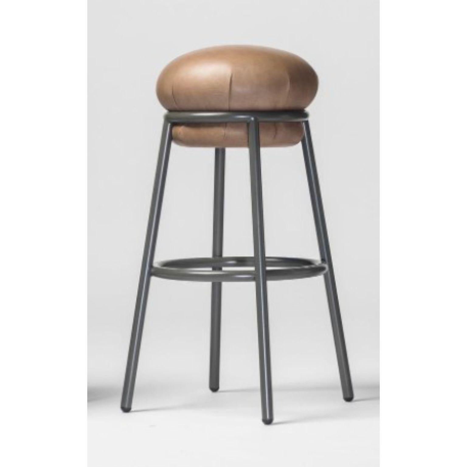 Modern Grasso All Black Stool by Stephen Burks For Sale