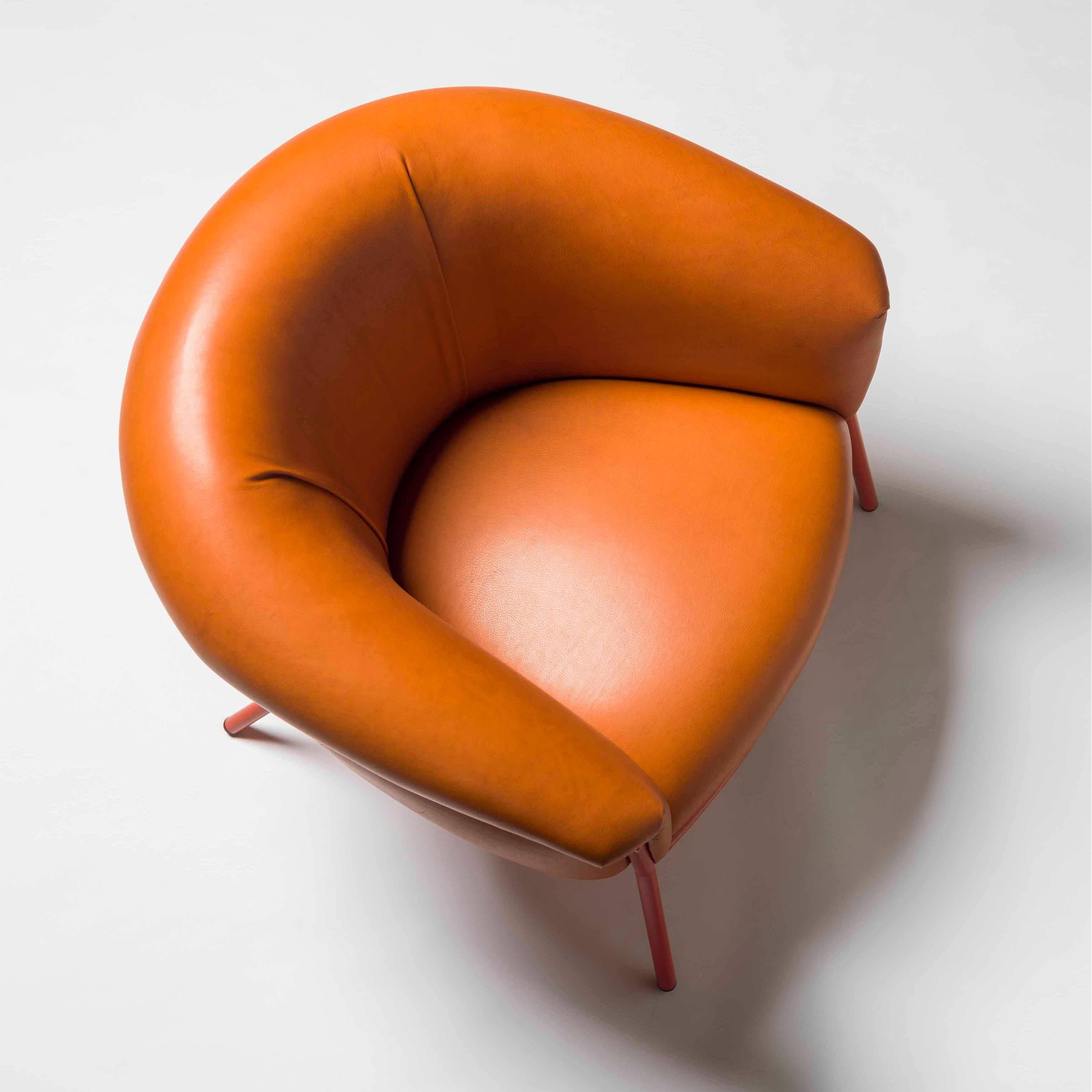 Lacquered Grasso Armchair by Stephen Burks, Orange for BD