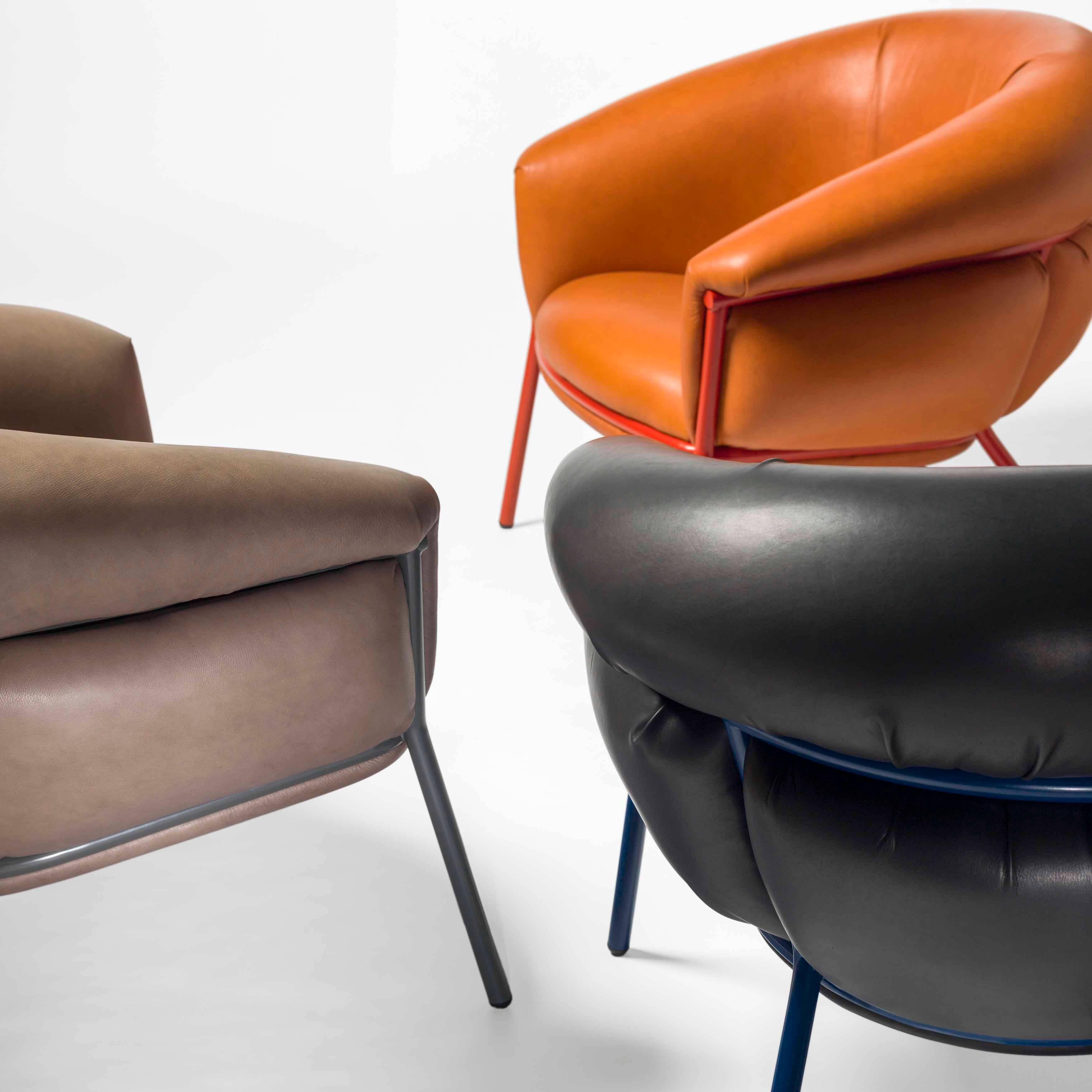 Grasso Armchair by Stephen Burks, Orange for BD In New Condition For Sale In Barcelona, Barcelona