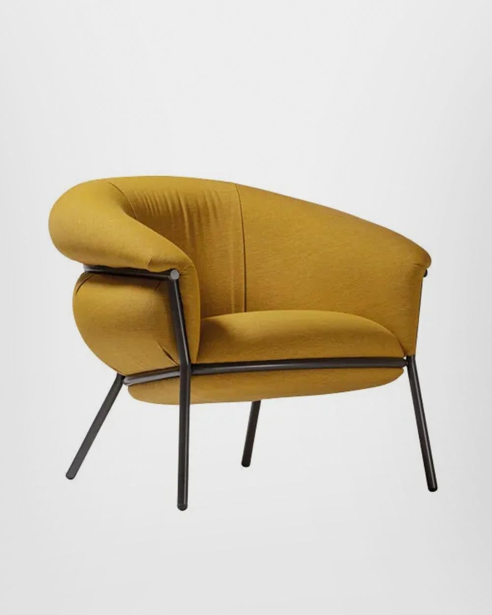 Grasso Armchair in Black Leather by BD Barcelona For Sale 1