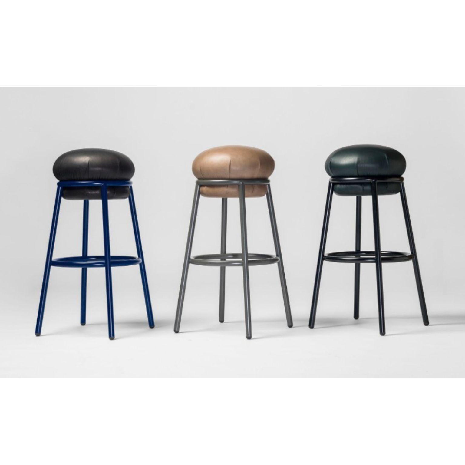 Contemporary Grasso Brown Stool by Stephen Burks For Sale