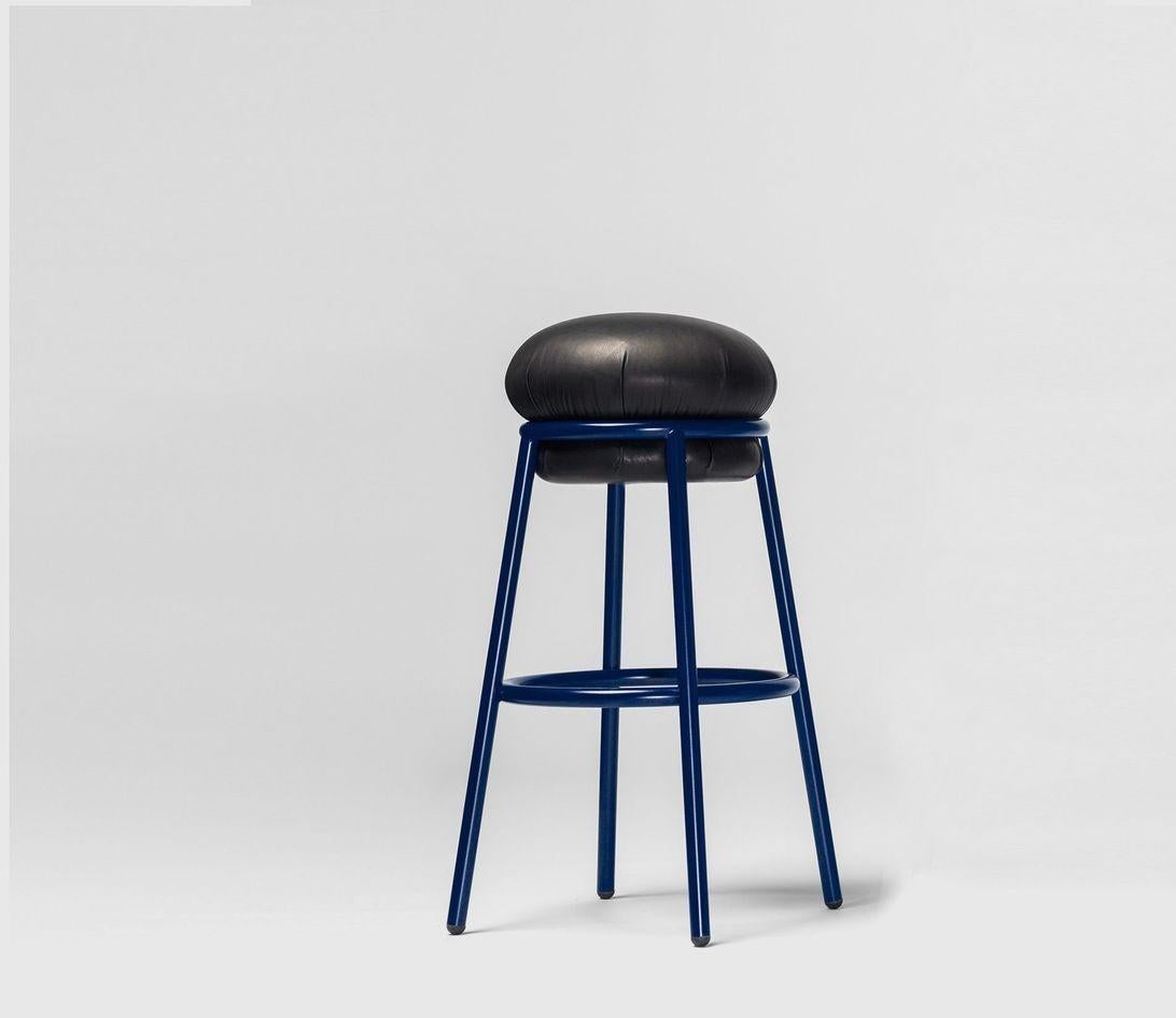 Grasso stool by Stephen Burks
Dimensions: Diameter 39 x H 80 cm 
Materials: Tubular steel frame (25mm) stool upholstered in different materials provided by BD.
Available upholstered in different fabrics and in size Small.


The stool perfectly
