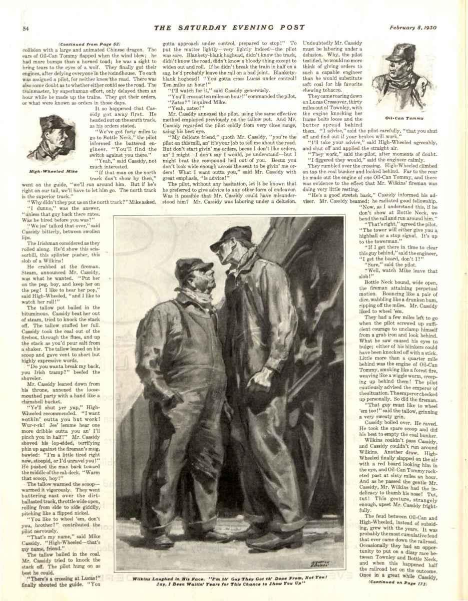 Wide-Open Throttle Illustration for Saturday Evening Post.  Grisaille Painting. For Sale 2