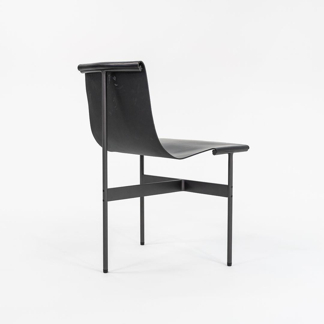 Gratz Industries TG-10 Sling Dining Chair in Black Leather with Blackened Frame In Good Condition For Sale In Philadelphia, PA
