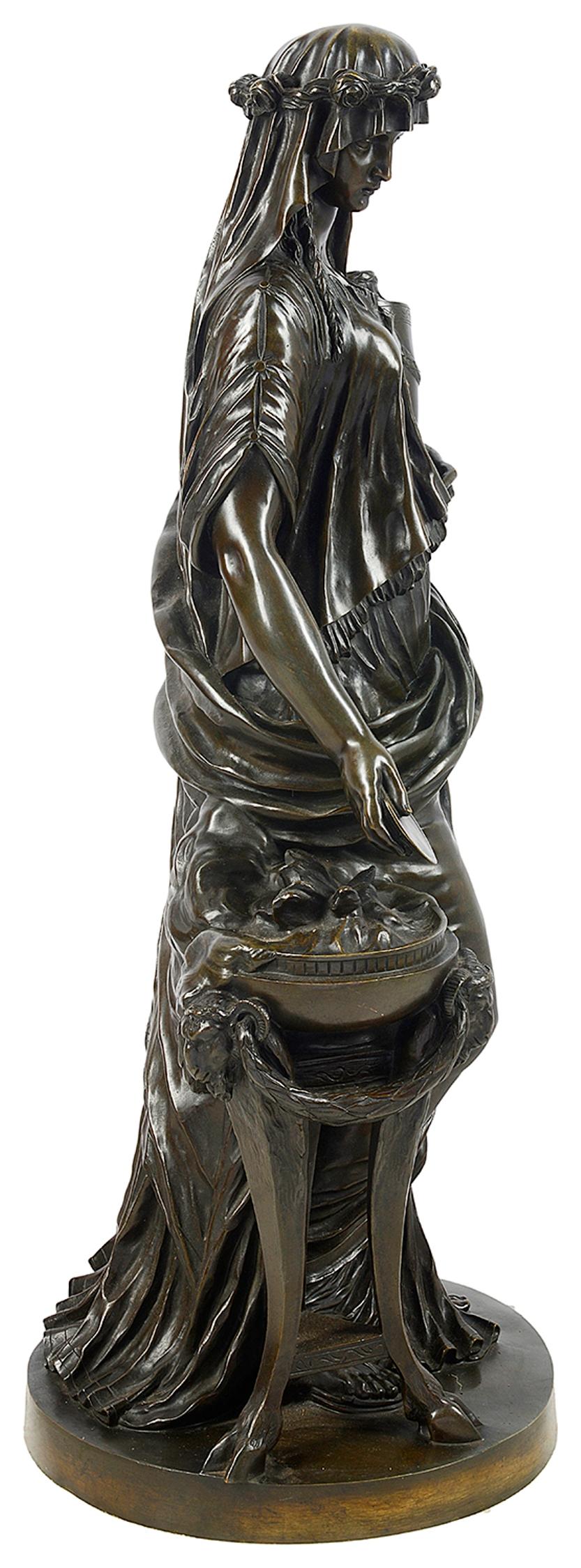 Grande statue française en bronze du 19ème siècle de très bonne qualité représentant une figure féminine classique, signée ;
 Graux Marly

La fonderie de Jules Graux est installée au 8 rue du Parc-Royal à partir de 1860. En 1880, ses fils