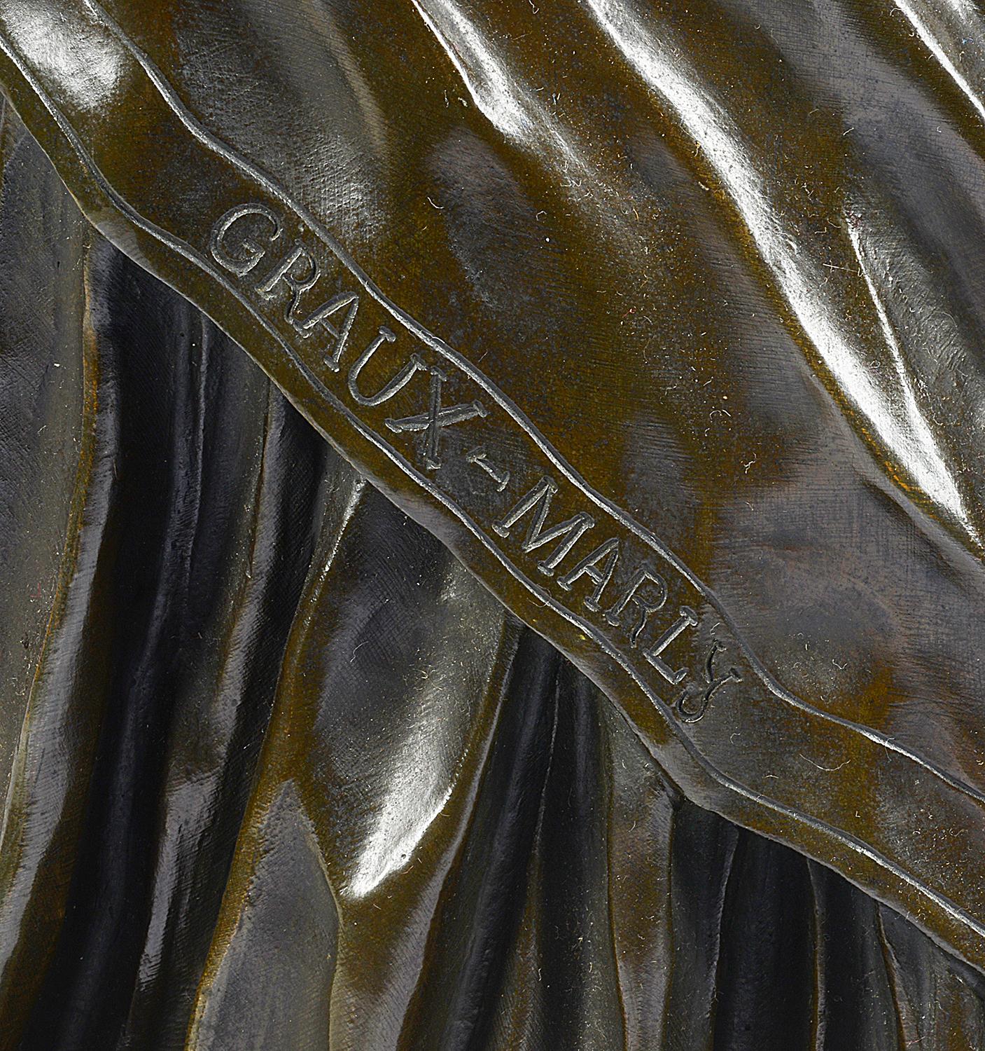 Bronze Grande statue en bronze de Graux Marly représentant une figure féminine classique, 19ème siècle en vente