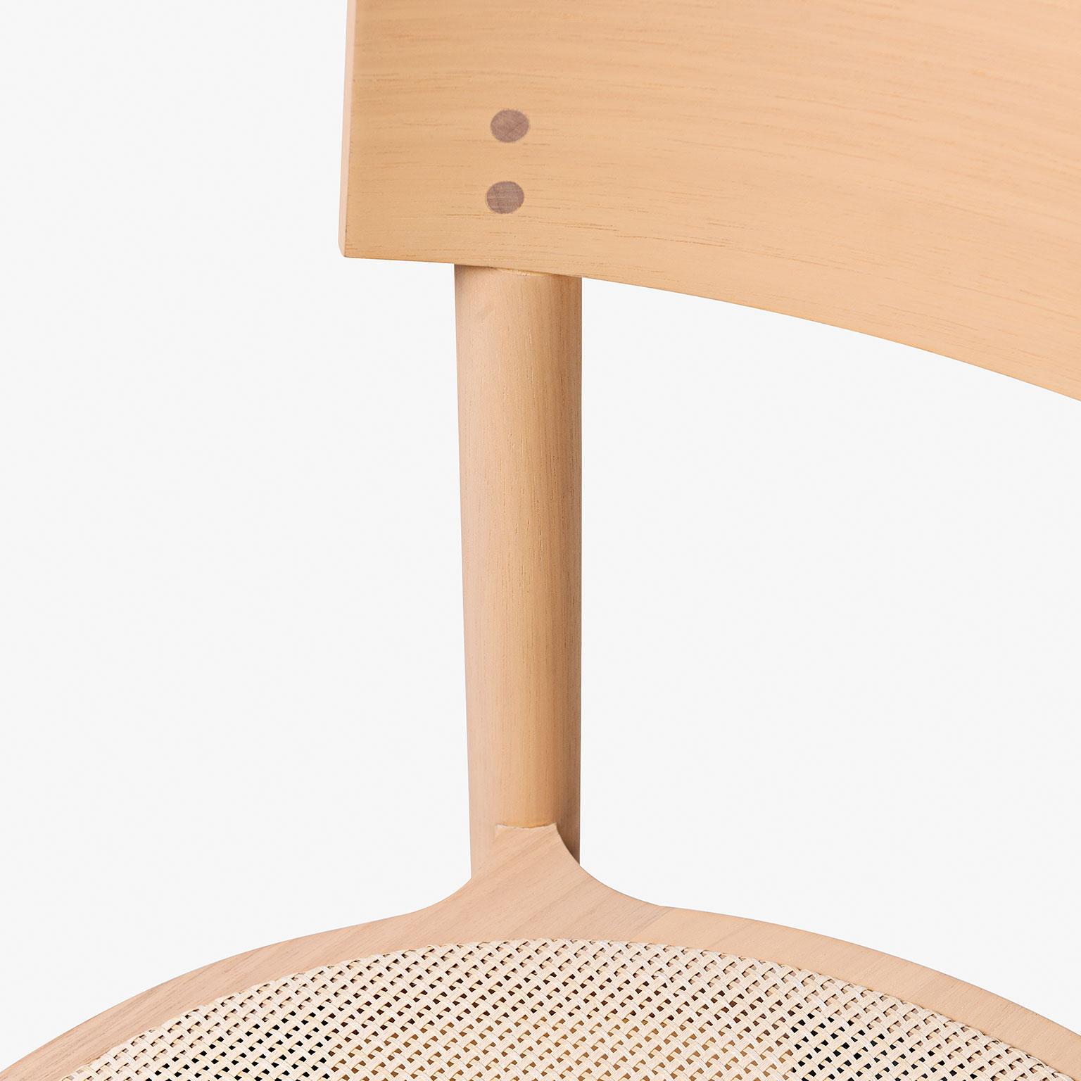 Minimalist Gravatá Chair in Bleached Tauari Wood by Wentz, Brazilian Contemporary Design For Sale