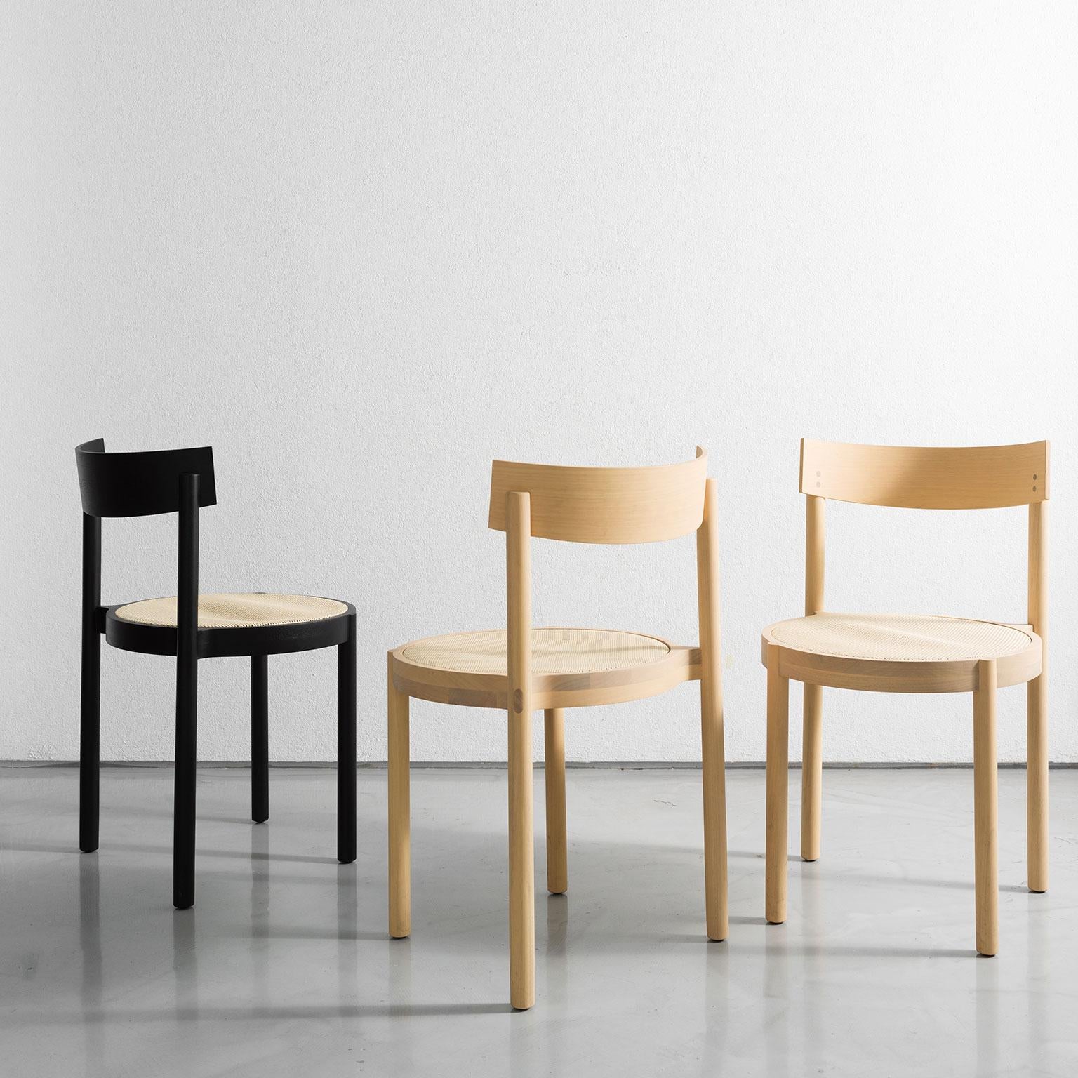 Cane Gravatá Chair in Bleached Tauari Wood by Wentz, Brazilian Contemporary Design For Sale