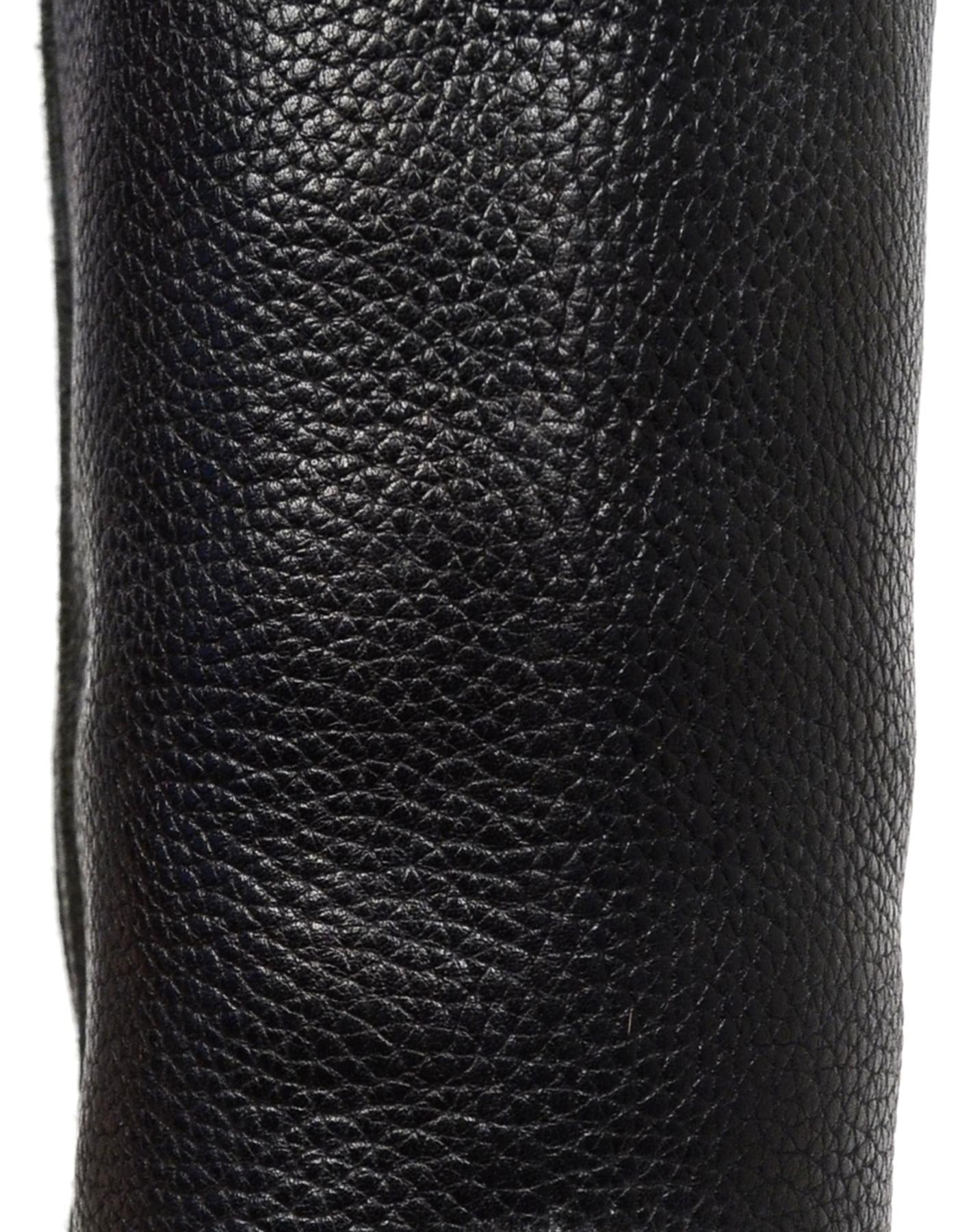 Women's Gravati Black Leather Mid Calf Boots Sz 7.5
