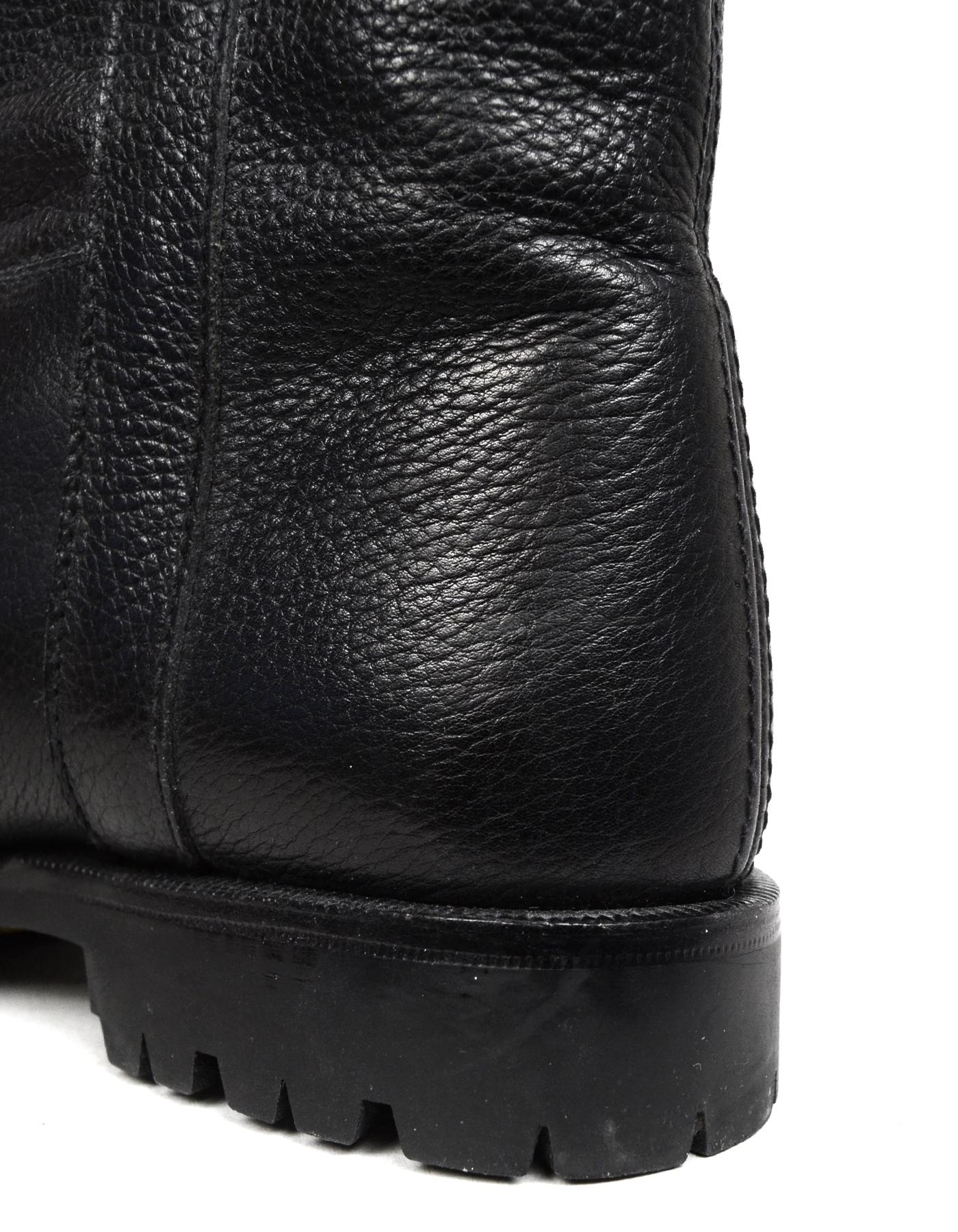 Gravati Black Leather Mid Calf Boots Sz 7.5 1