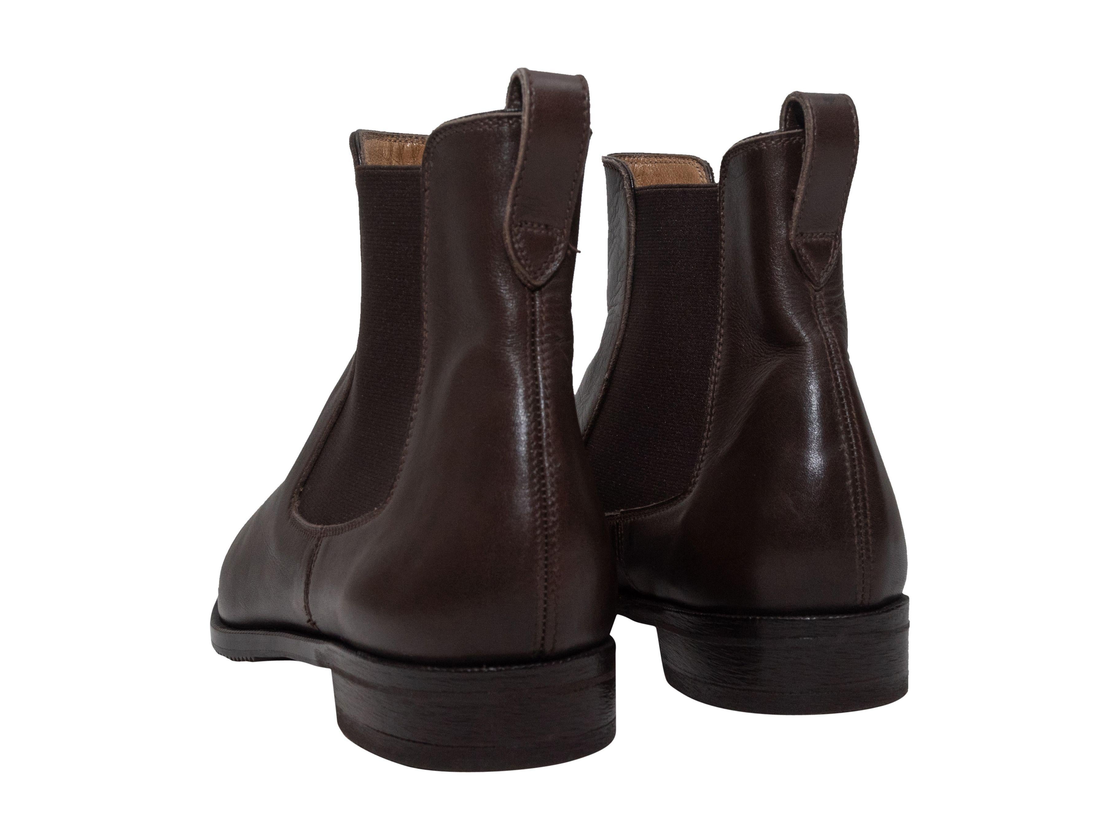 Gravati Brown Leather Chelsea Boots In Good Condition In New York, NY