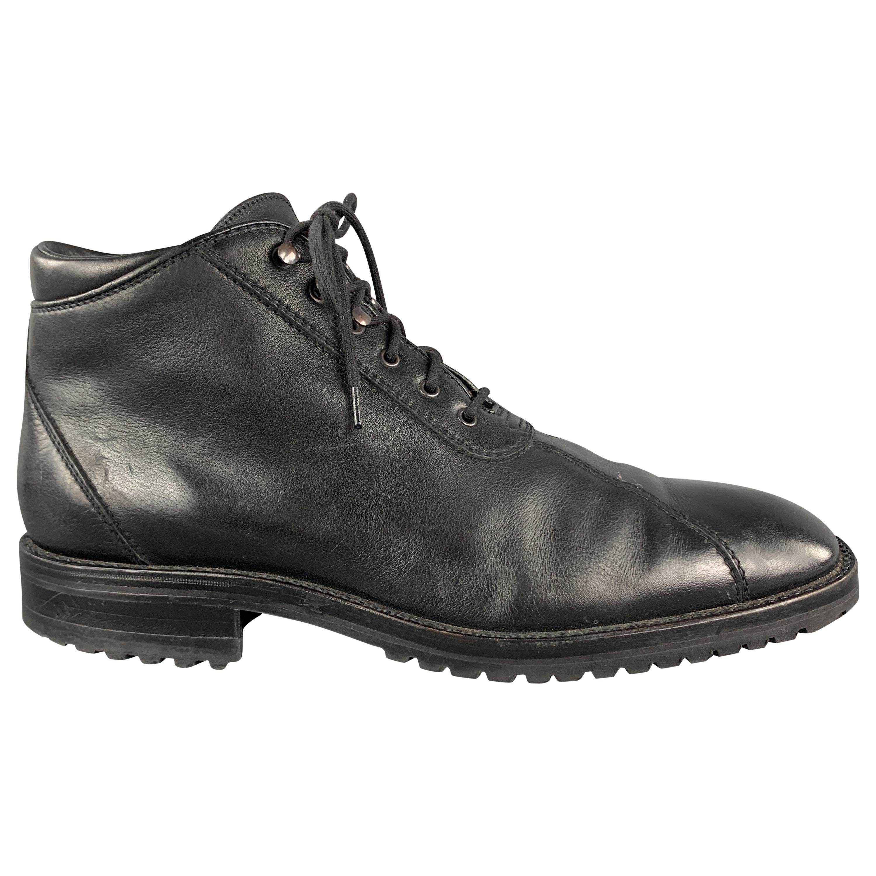 GRAVATI by ARTHUR BEREN Size 8.5 Black Leather Lace Up Rubber Sole