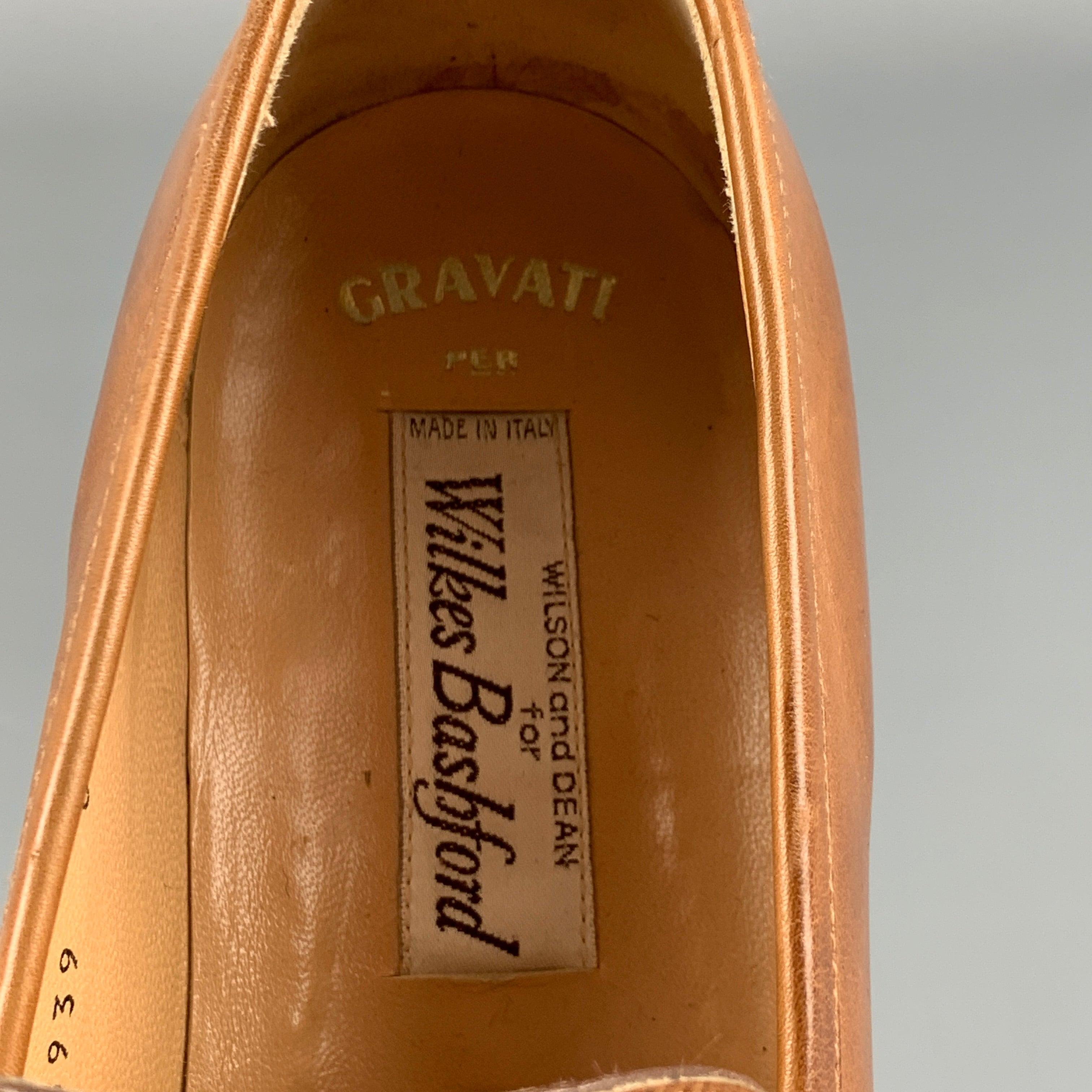 GRAVATI  for WILKES BASHFORD Size 8 Tan Leather Slip On Loafers For Sale 3