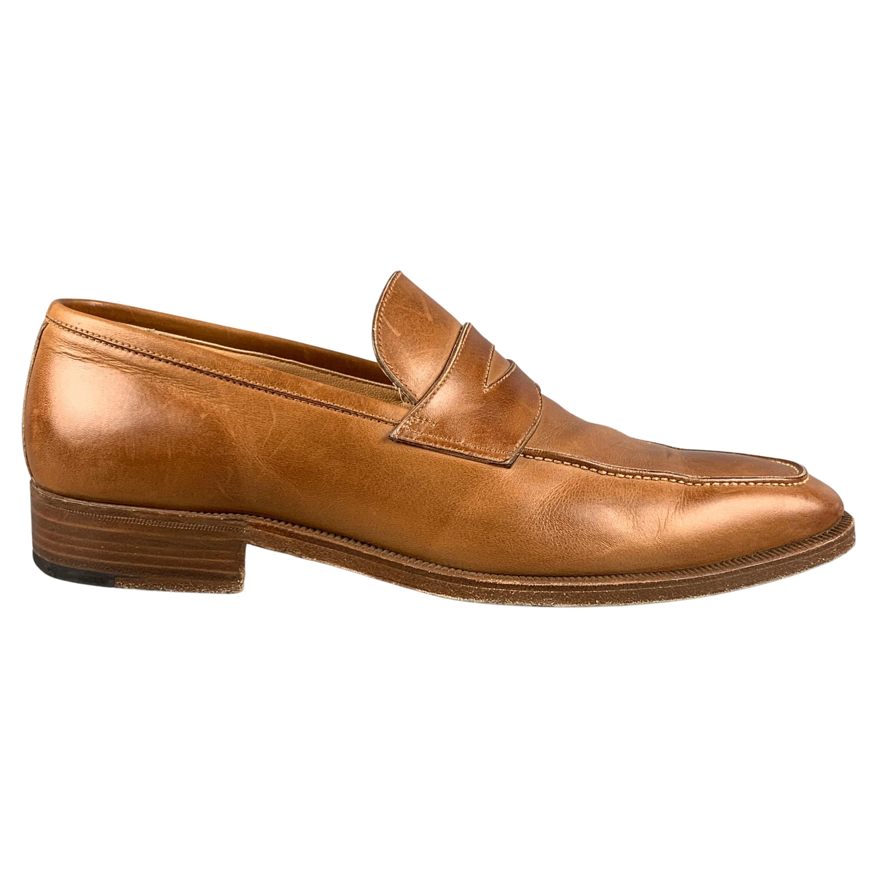 GRAVATI for WILKES BASHFORD Size 8 Tan Leather Slip On Loafers For Sale at  1stDibs