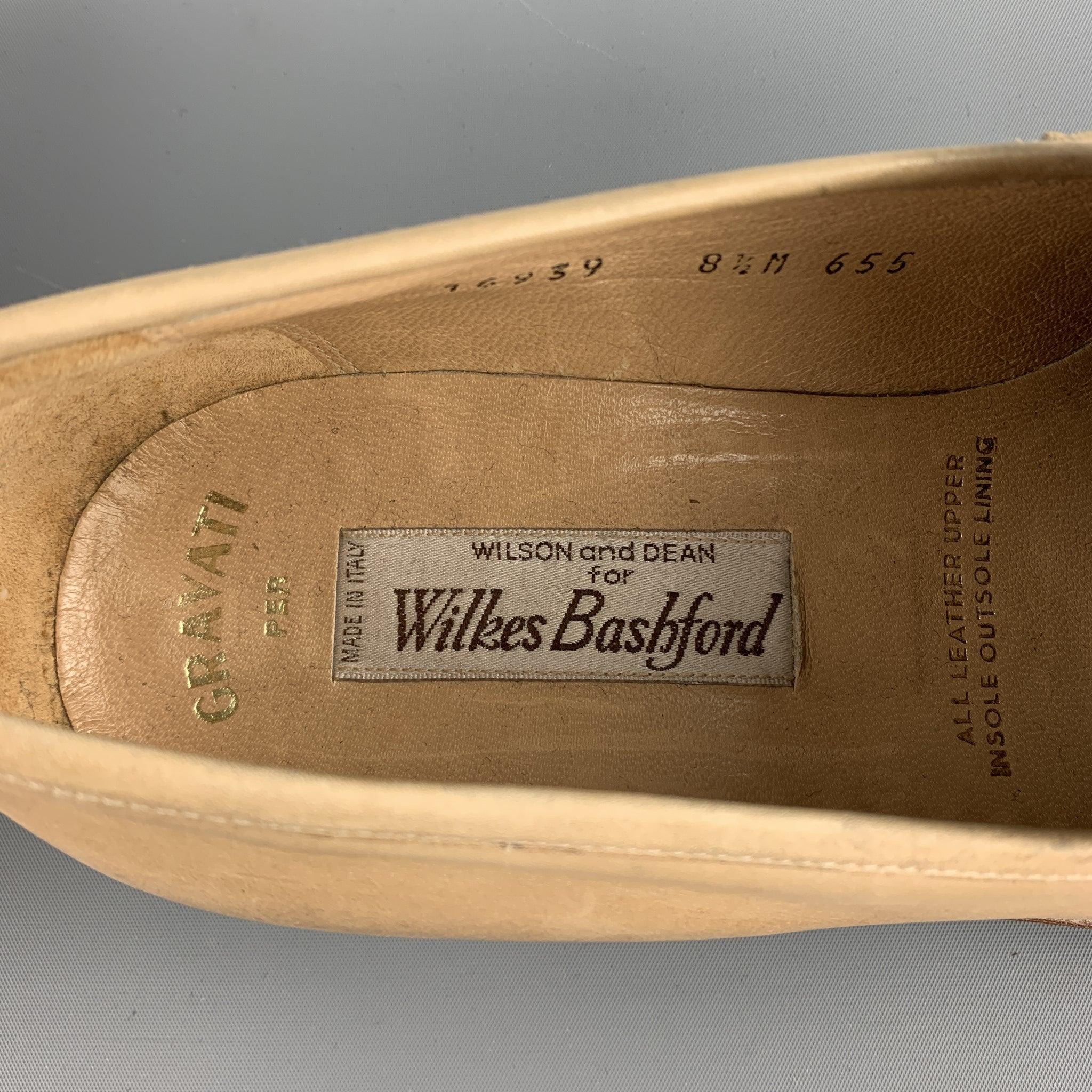 GRAVATI for WILKES BASHFORD Size 8.5 Natural Leather Penny Loafers For Sale 3