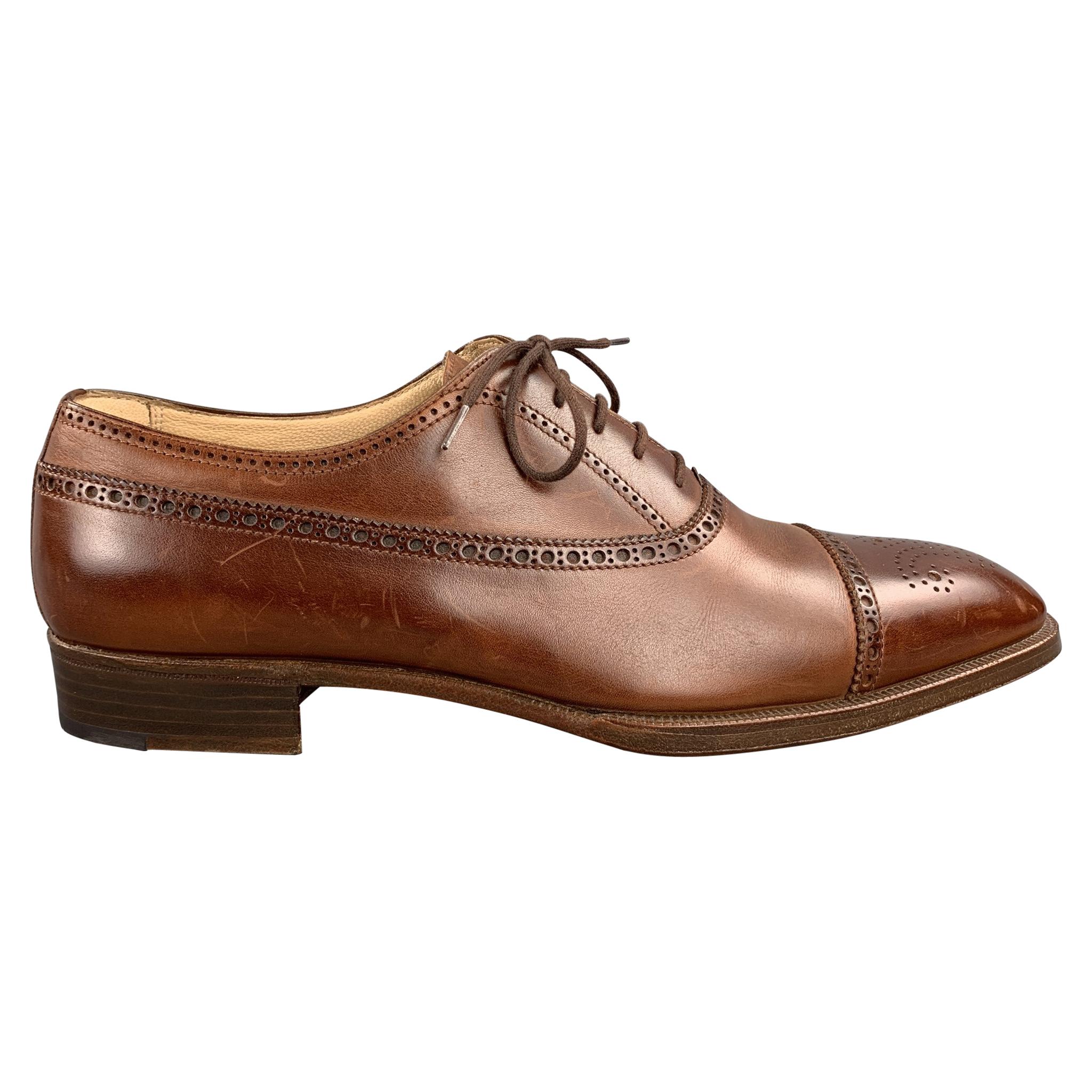 GRAVATI by ARTHUR BEREN Size 11 Tan Leather Lace Up Shoes For Sale at ...