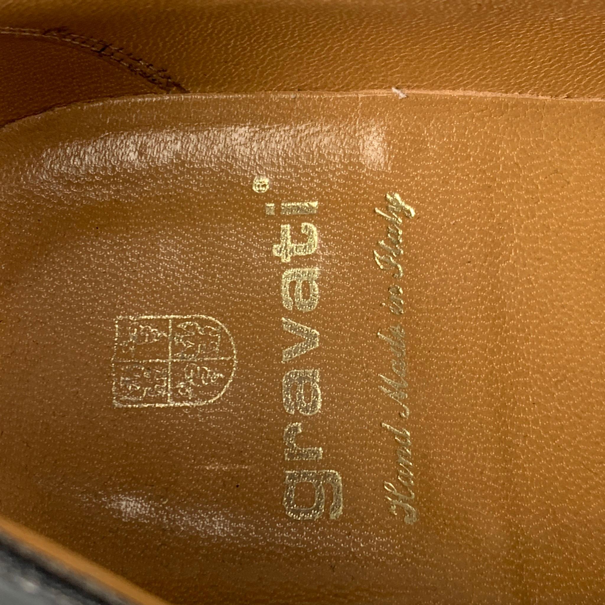 Men's GRAVATI Size 10 Black Perforated Leather Double Monk Strap Lace Up Shoes