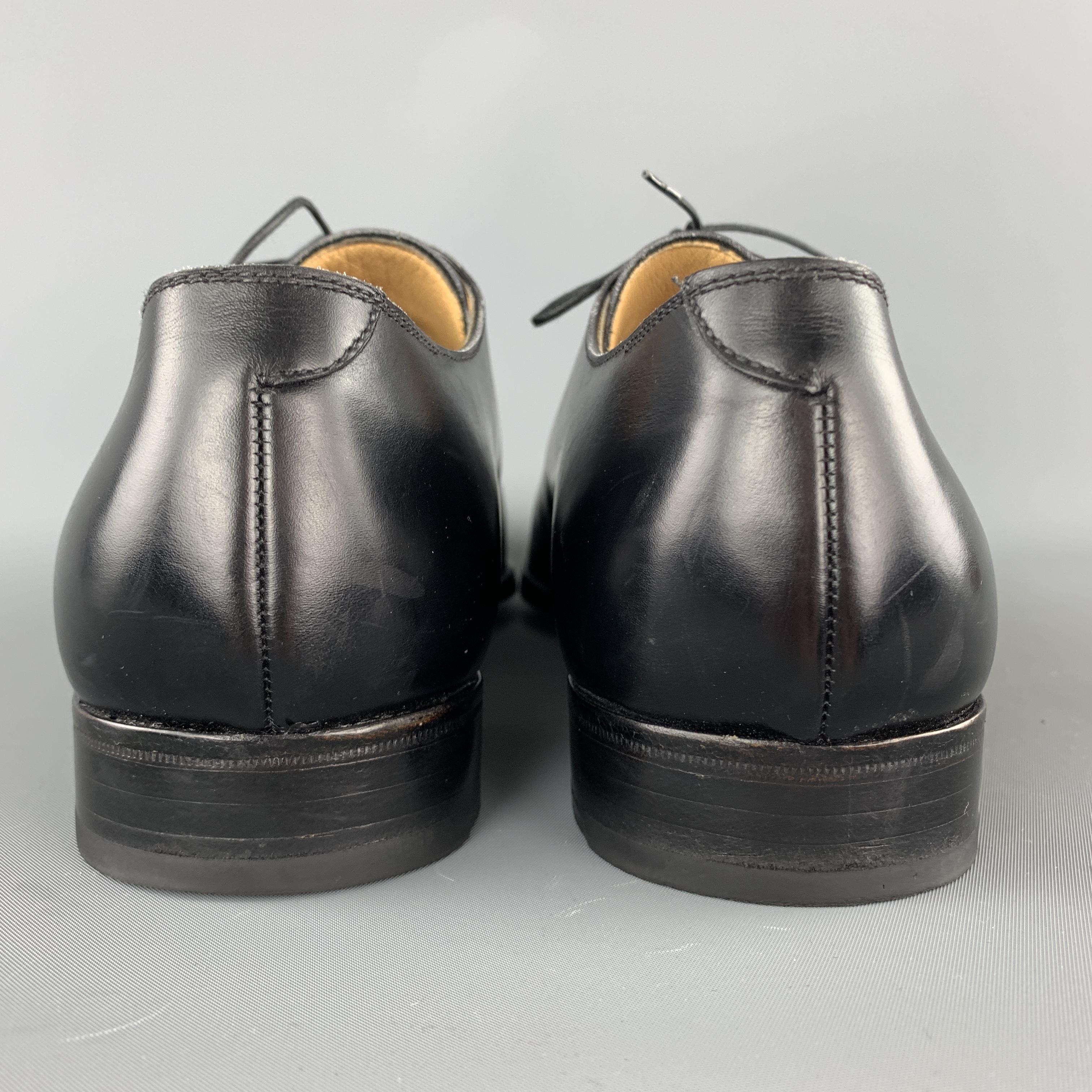 GRAVATI Size 12 Black Leather Apron Split Toe Lace Up 1