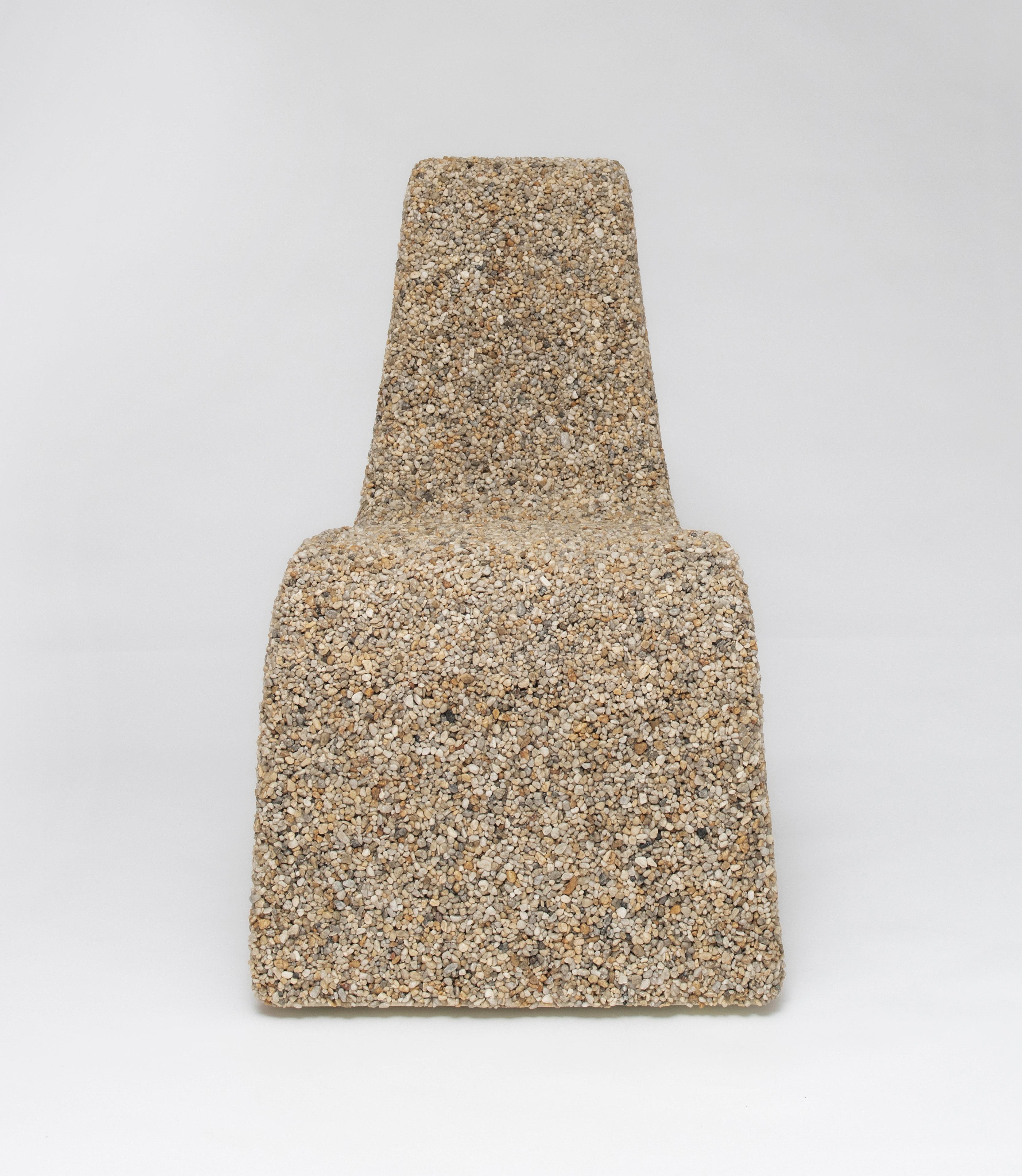 The Gravel Chair is another experimental chair designed and produced by Philipp Aduatz by using solely construction materials. The idea was to use materials designed for an application in large scale for an experimental furniture design