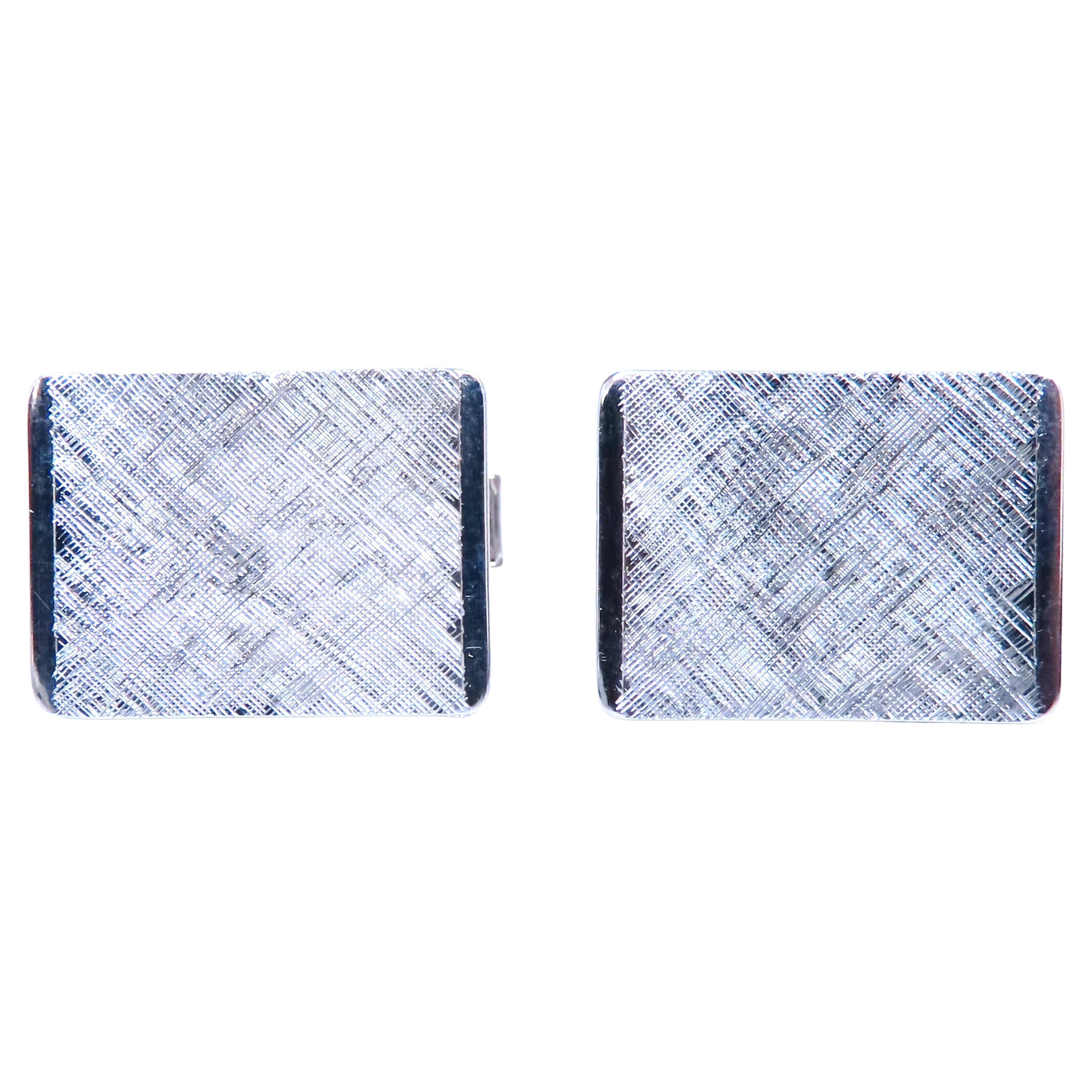 Graver Cross Hatch Cufflinks 14kt 12475 For Sale
