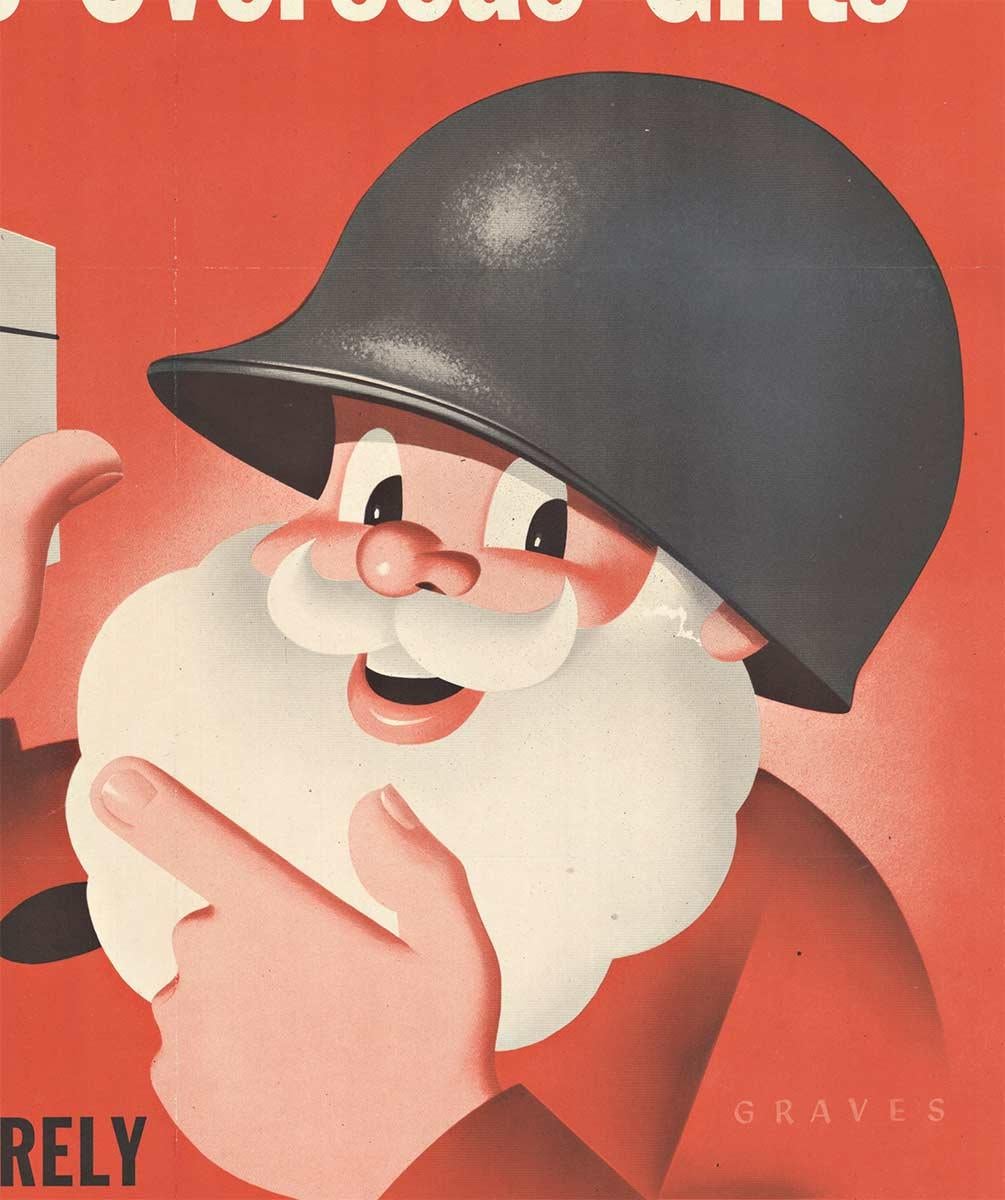 Original Christmas Overseas Gifts vintage World War II military vintage poster - Print by Graves