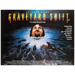 Graveyard Shift 1990 UK Quad Film Poster Signed by Vic Fair