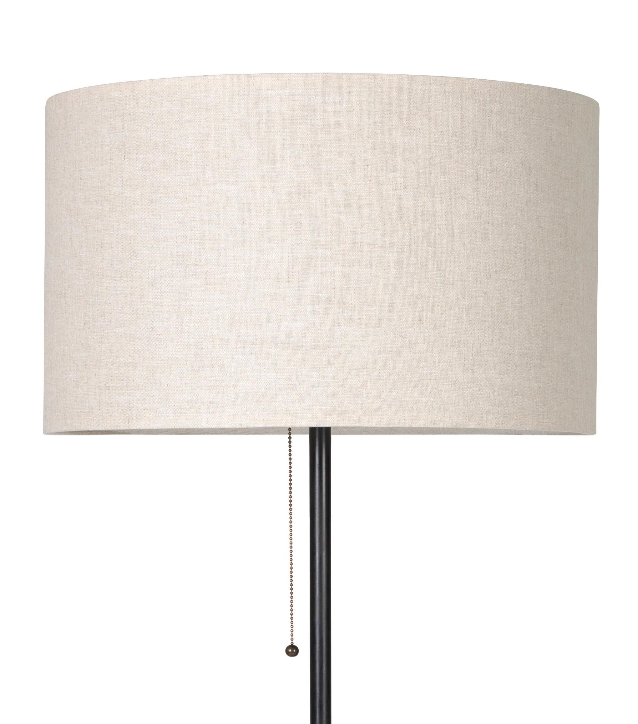 Scandinavo moderno Lampada da terra 'Gravity' in acciaio annerito per Gubi con paralume in tela in vendita