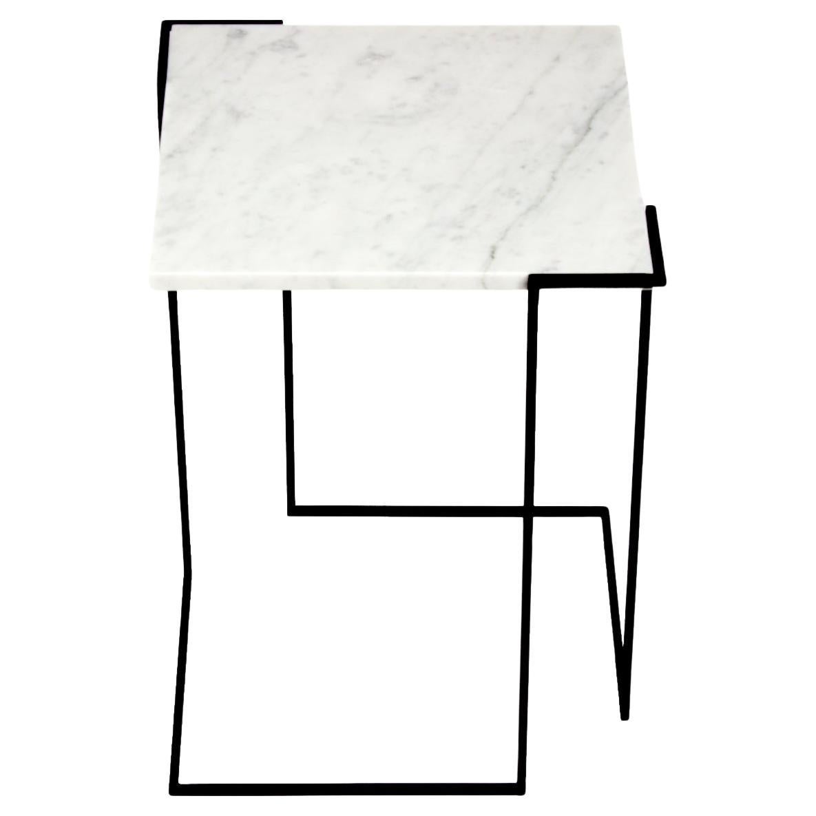 GravitY, Carrara Marble Side Table By DFdesignlab Handmade in Italy
