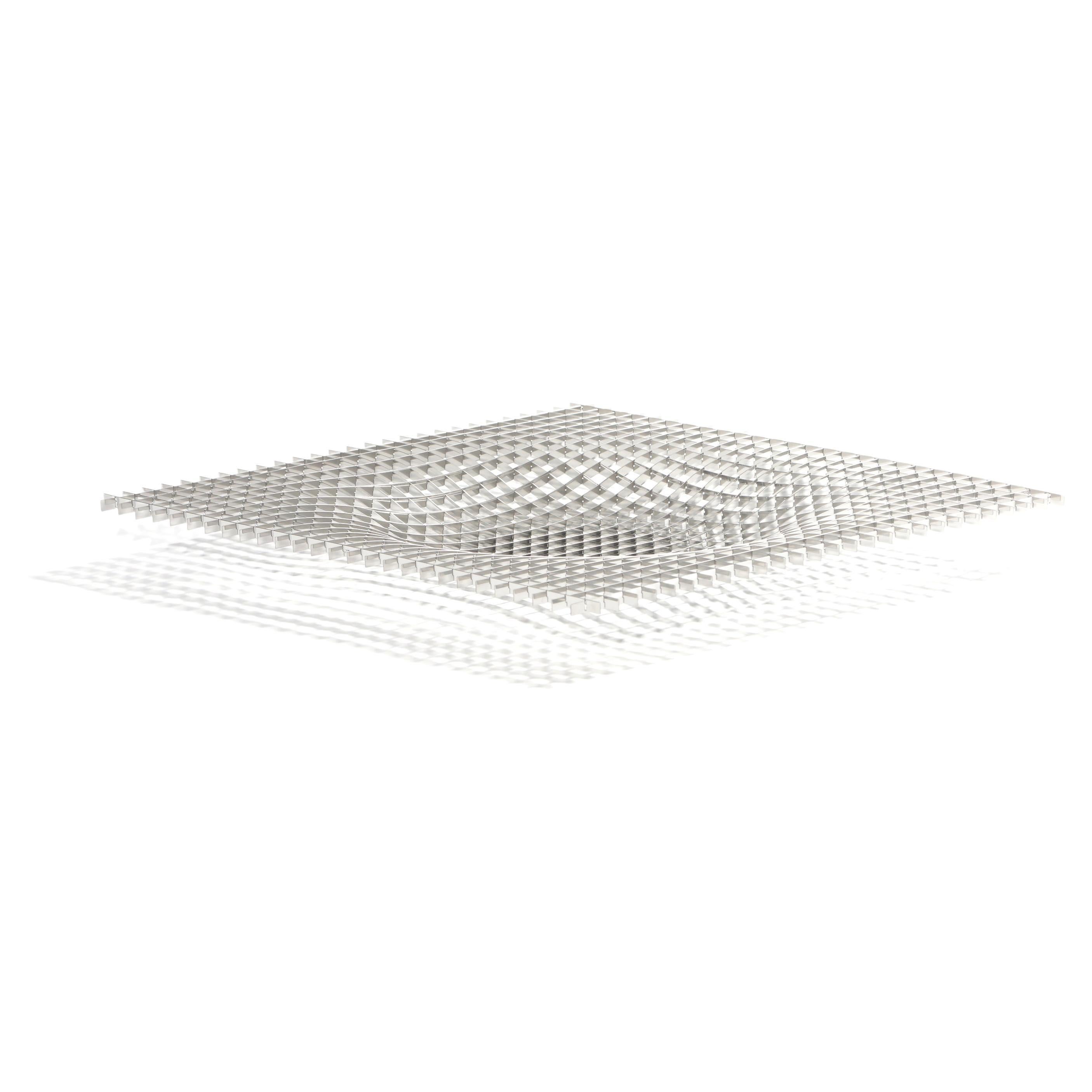 GRAVITY: Contemporary shiny stainless steel large centrepiece 