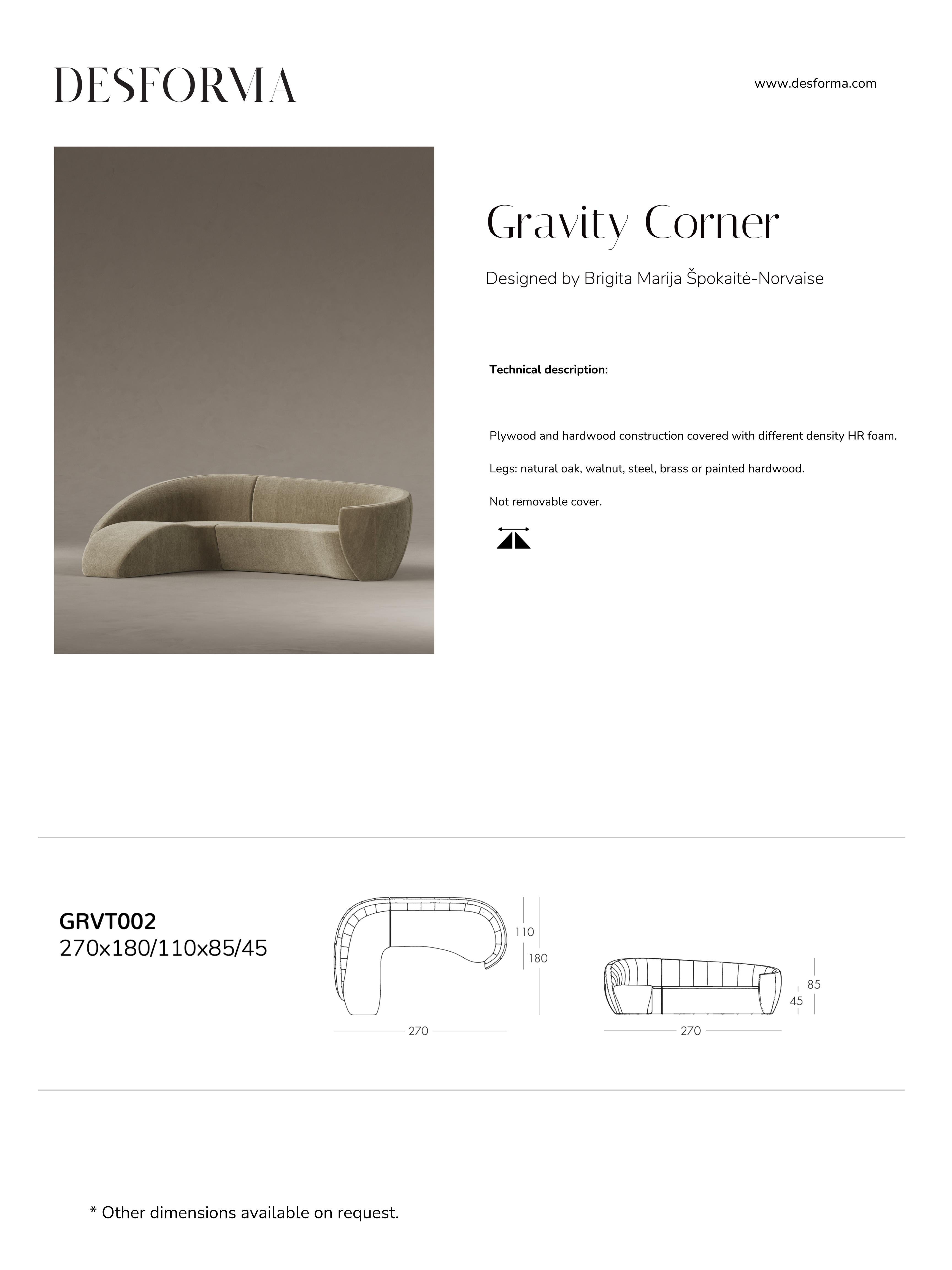 Moder Mid Century Handmade Gravity Corner sofa en vente 3