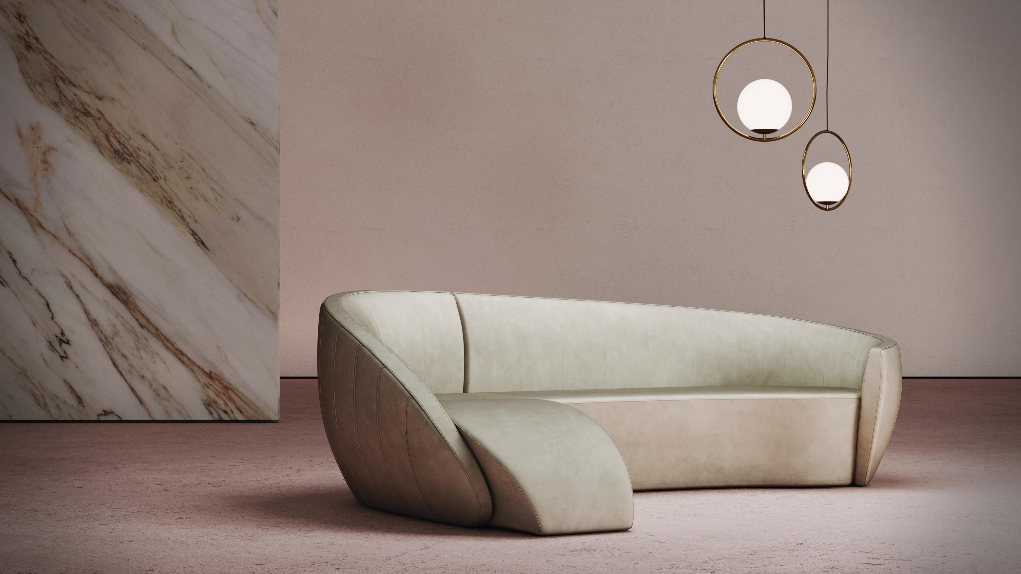 Moder Mid Century Handmade Gravity Corner sofa en vente 2
